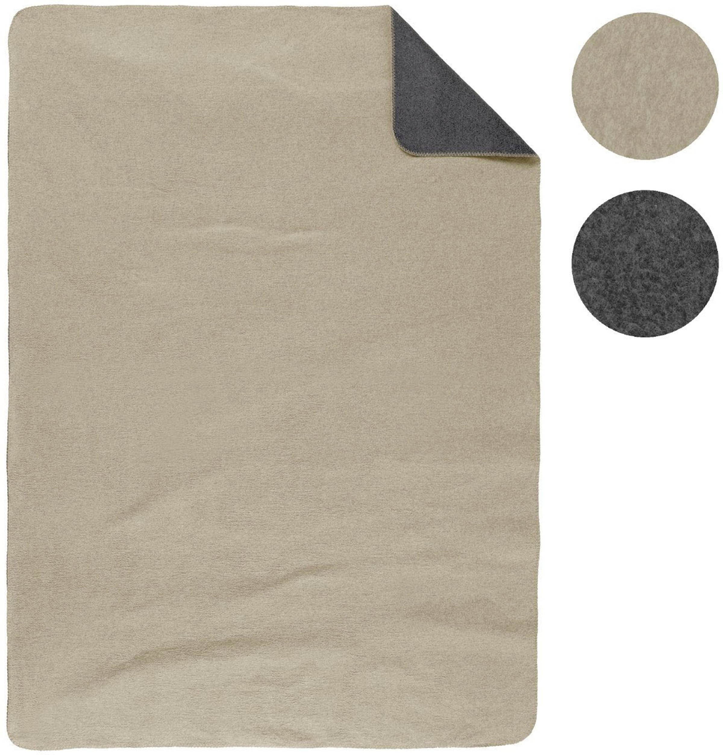 Biberna Wohndecke »Eva«, wohlig warme Melange Decke aus 100% Baumwolle - made in Germany
