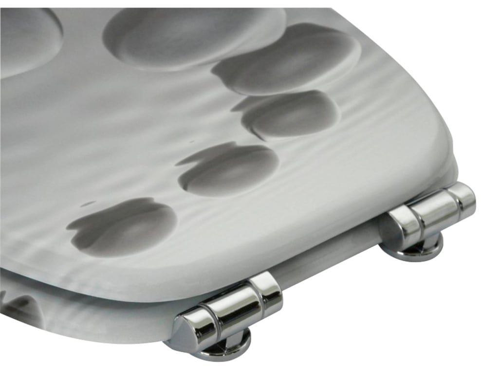 Sanilo Badaccessoire-Set »Black Stones« bestehend aus WC-Sitz, Badteppich, Stöpsel, Seifenspender, WC-Bürste