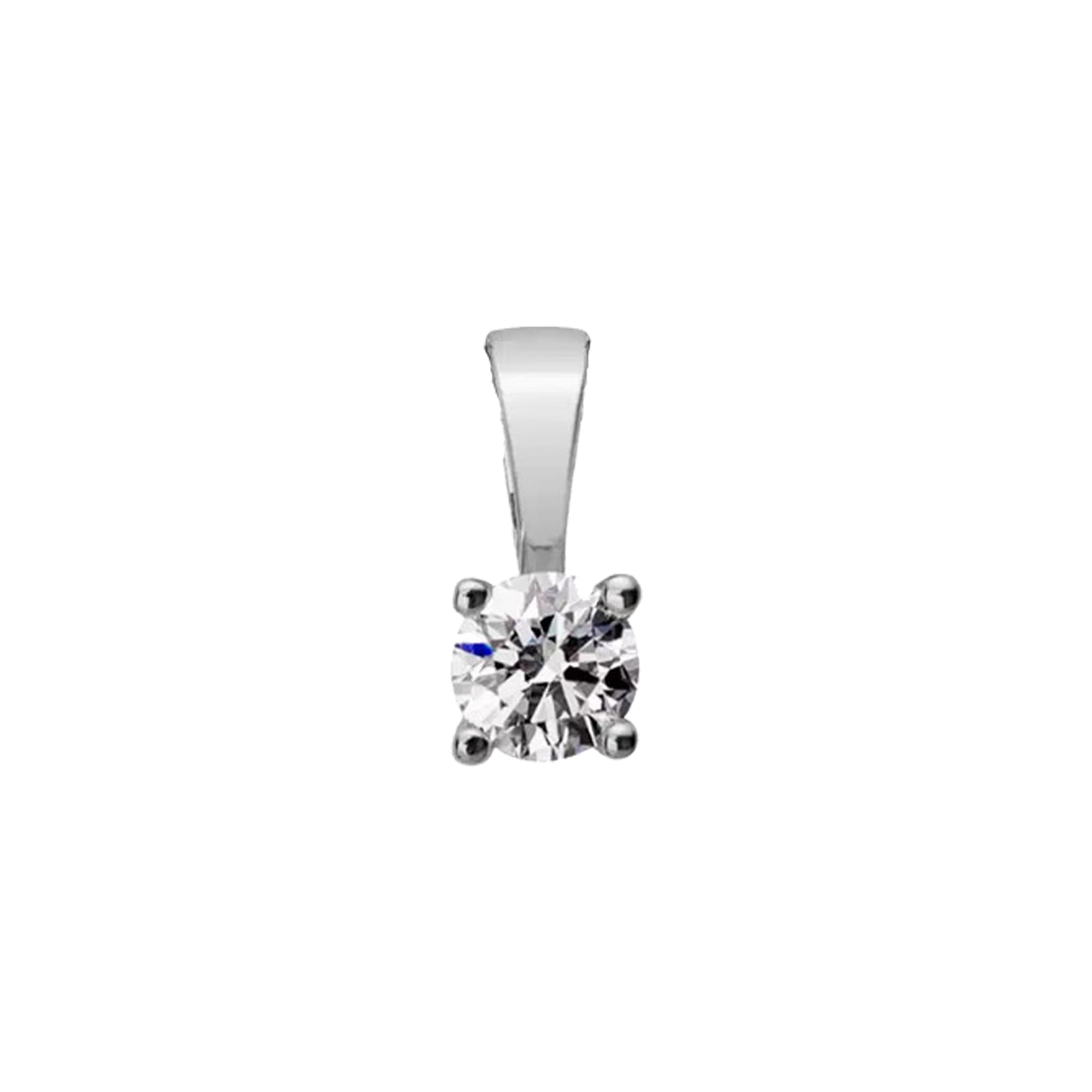 LYOMI Kette mit Anhänger »585/- Weißgold 1 synth. Diam. 0,25 ct.«