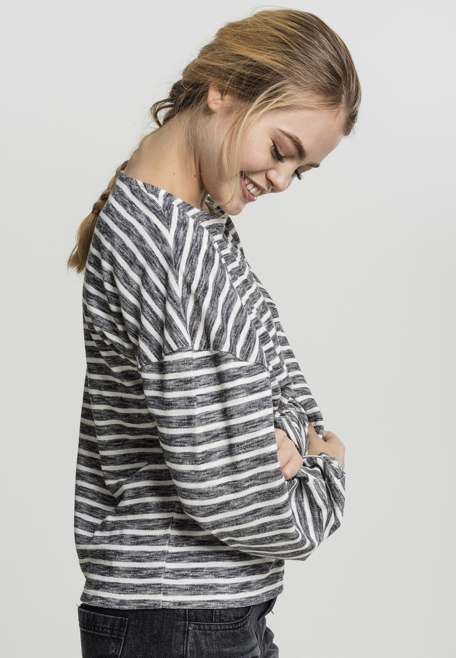 URBAN CLASSICS Sweater »Urban Classics Damen Ladies Oversize Stripe Pullover«, (1 tlg.)
