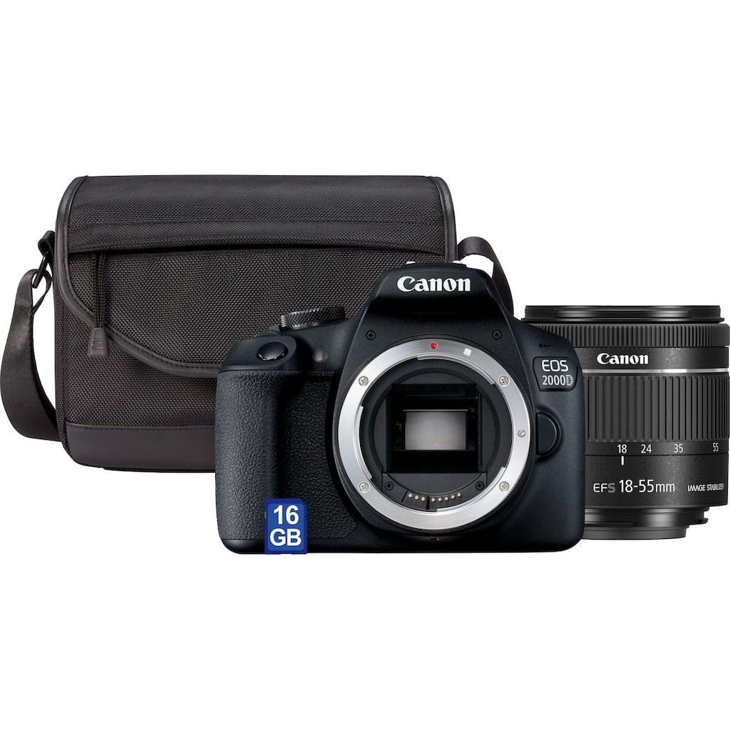 Canon Spiegelreflexkamera »EOS 2000D Kit«, EF-S 18-55 IS II, 24,1 MP, NFC-WLAN (Wi-Fi)