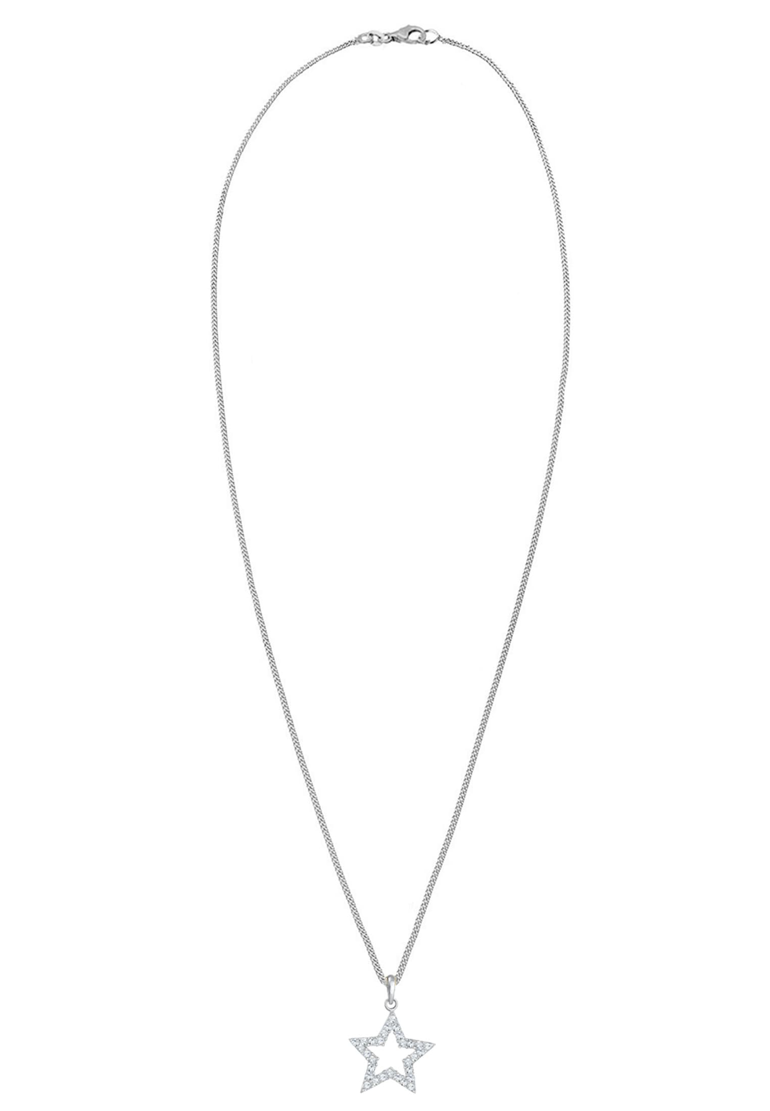 Elli Silberkette »Halskette Stern Astro Kristalle 925 Silber«