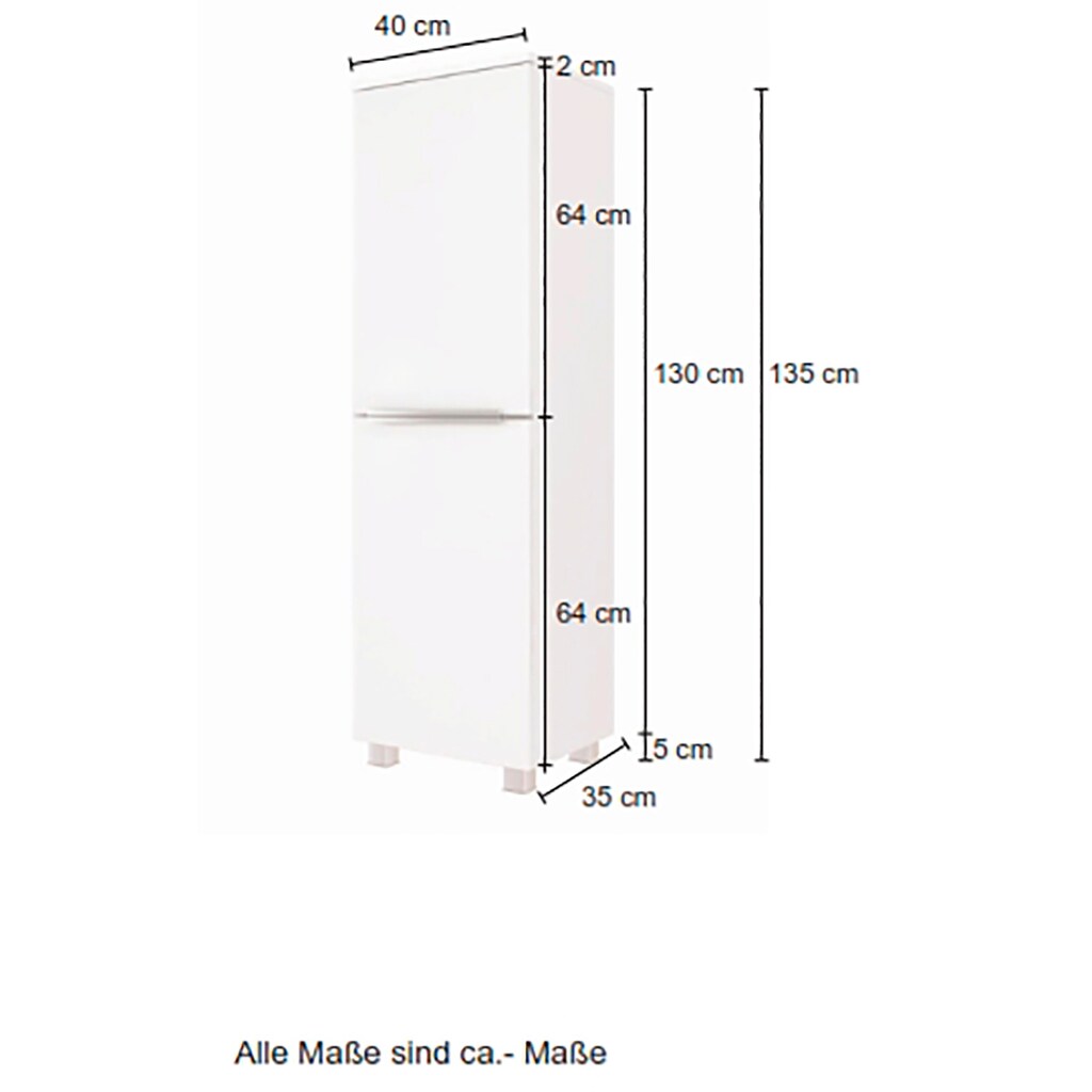 HELD MÖBEL Midischrank »Matera«, Breite 40 cm, mit hochwertigen matten MDF-Fronten