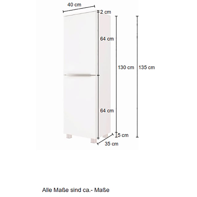 HELD MÖBEL Midischrank »Matera«, Breite 40 cm, mit hochwertigen matten MDF- Fronten | BAUR