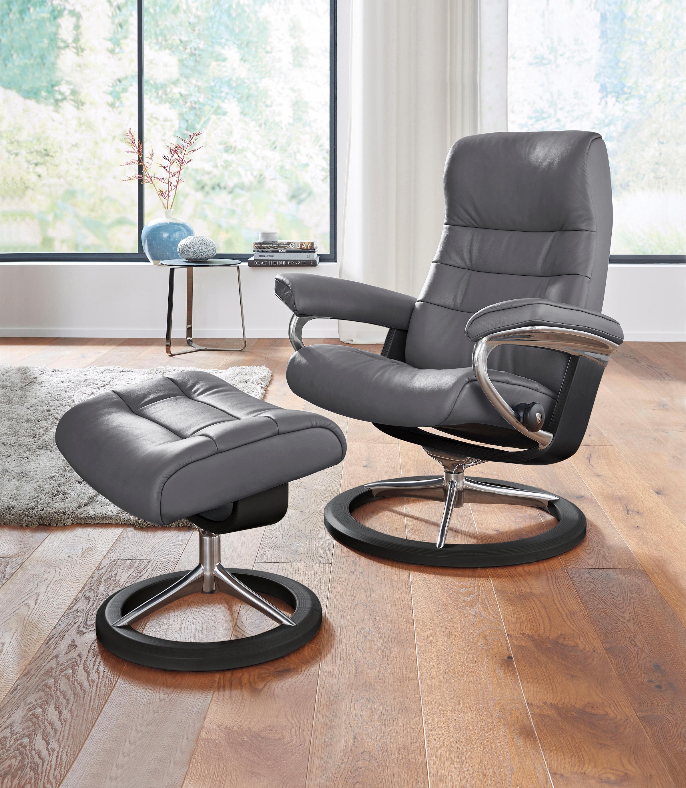 Stressless Relaxsessel "Opal", (Set, Relaxsessel mit Hocker), mit Hocker, mit Signature Base, Größe S, mit Schlaffunktio