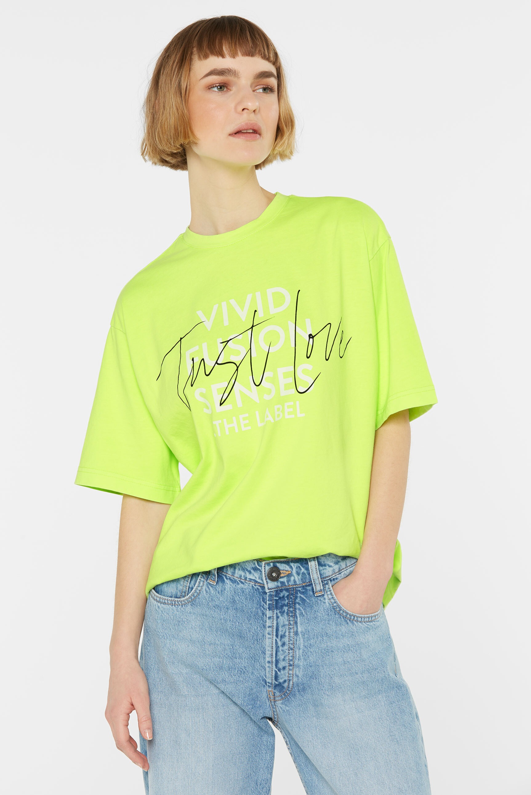 SENSES.THE LABEL Rundhalsshirt, aus Baumwolle