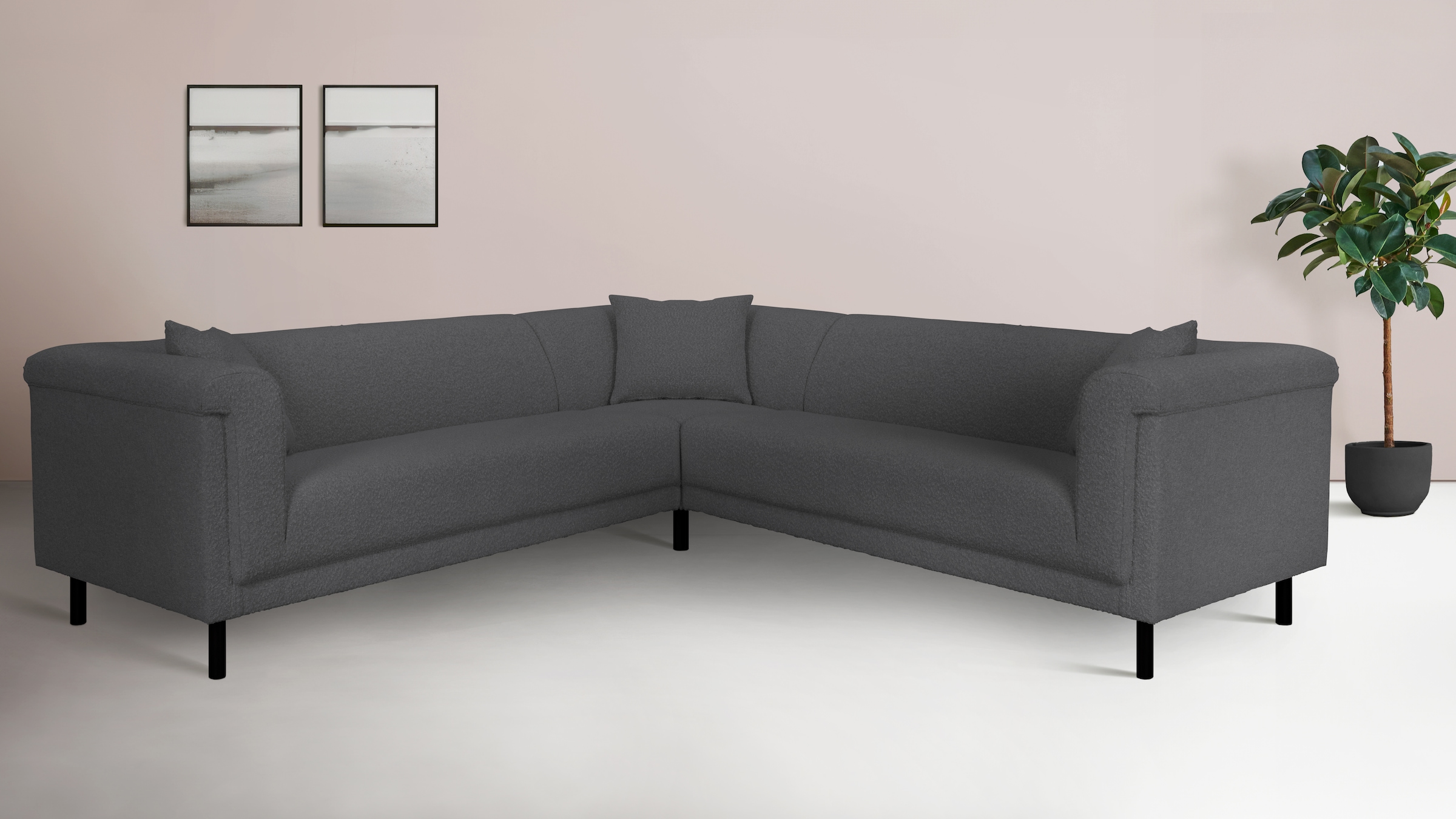 Home affaire Ecksofa "AGNIA L-Form B/T/H: 244/244/71 cm" incl. Zierkissen, günstig online kaufen
