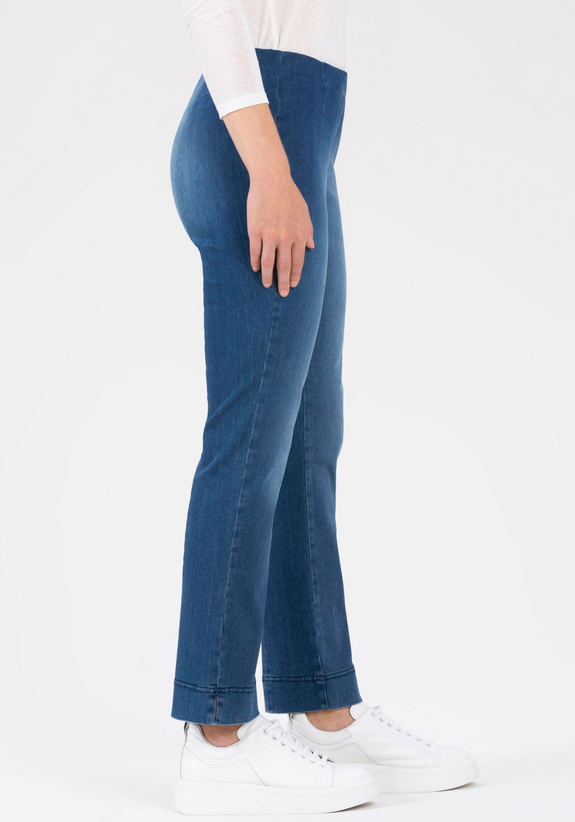 Stehmann Ankle-Jeans »Ina«, mit bestellen BAUR | Seitenschlitz Beinabschluss für am