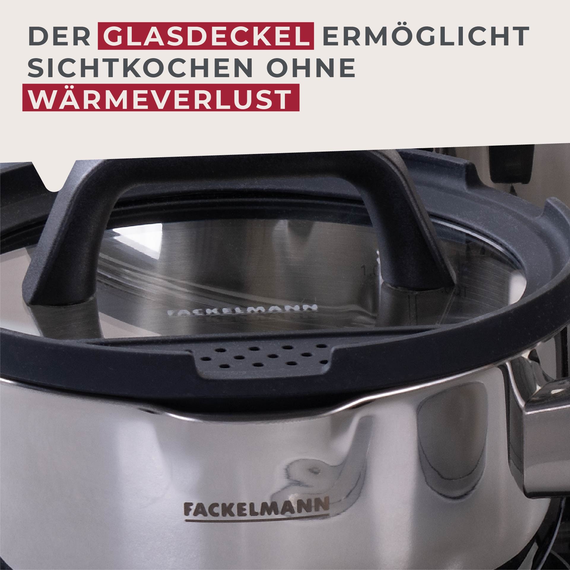 FACKELMANN Topf-Set »Elmau«, Edelstahl, (Set, 8 tlg.), Deckel mit Abgießfunktion