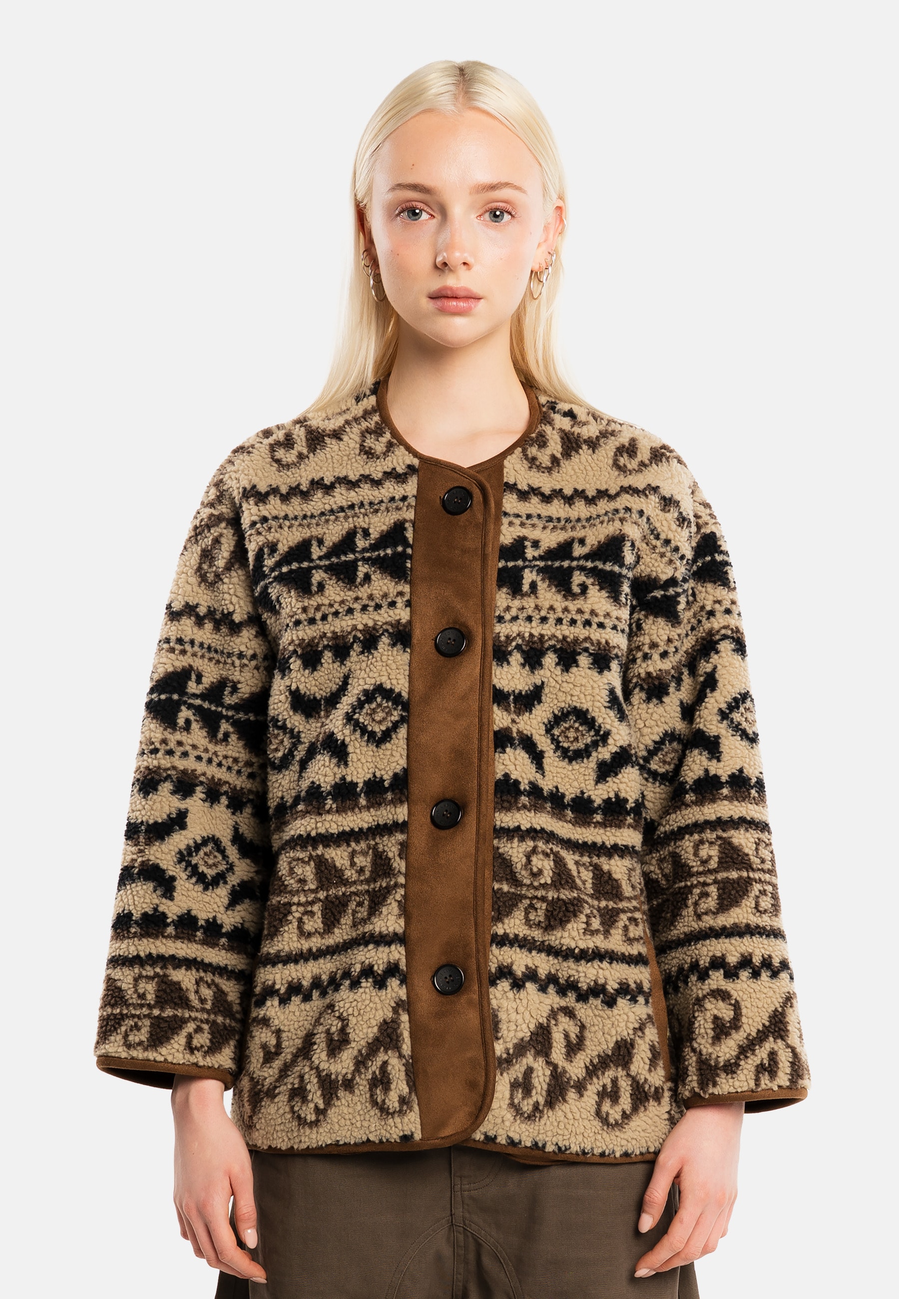 Another Cotton Lab Fleecejacke »Another Cotton Lab Another Cozy Jacket« 1 Stk. tlg. ohne Kapuze
