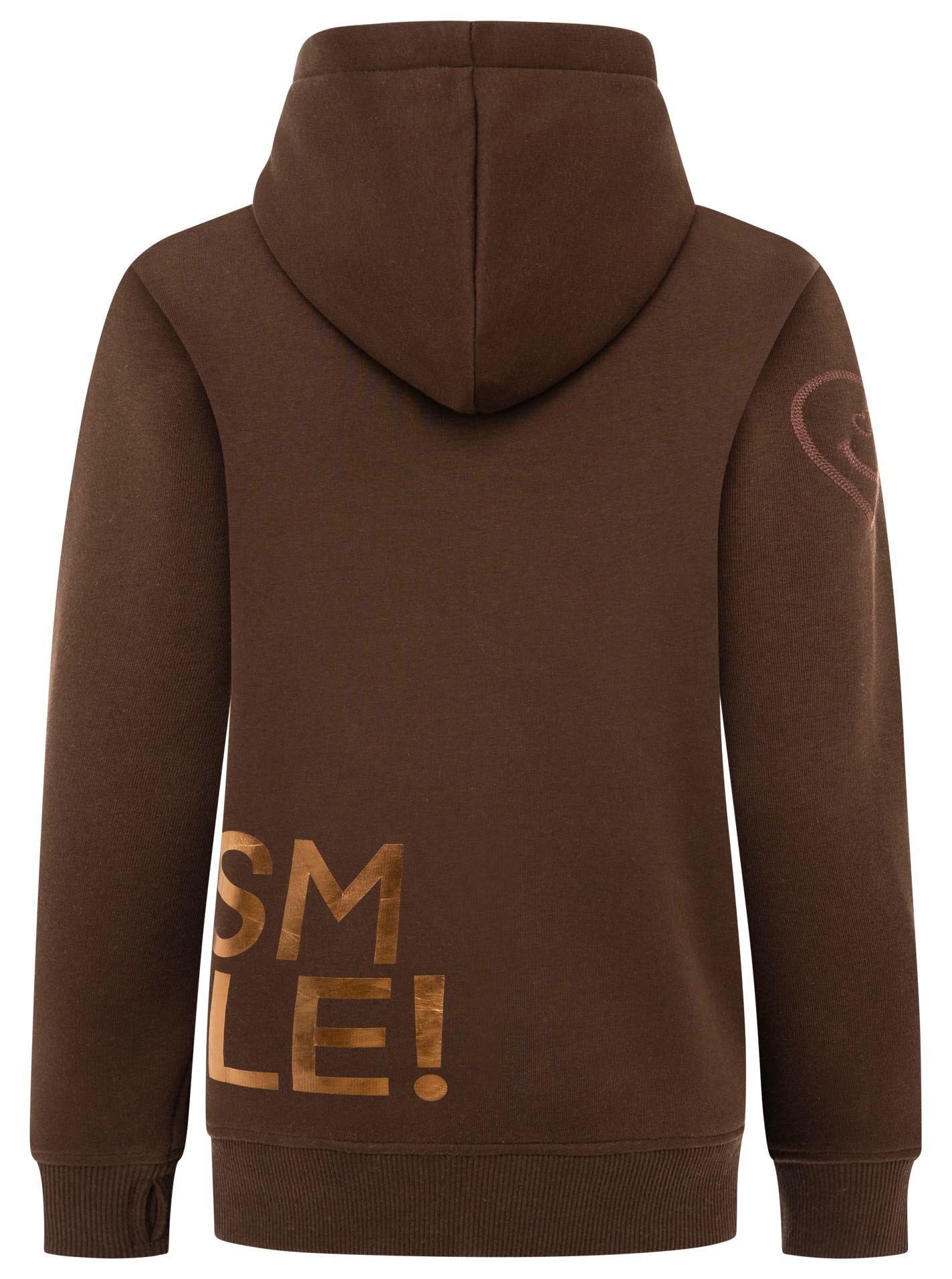 Zwillingsherz Hoodie »"Alissa Shiny"«, mit glänzendem SMILE Print vorne und hinten, gesticktem Herz am Arm