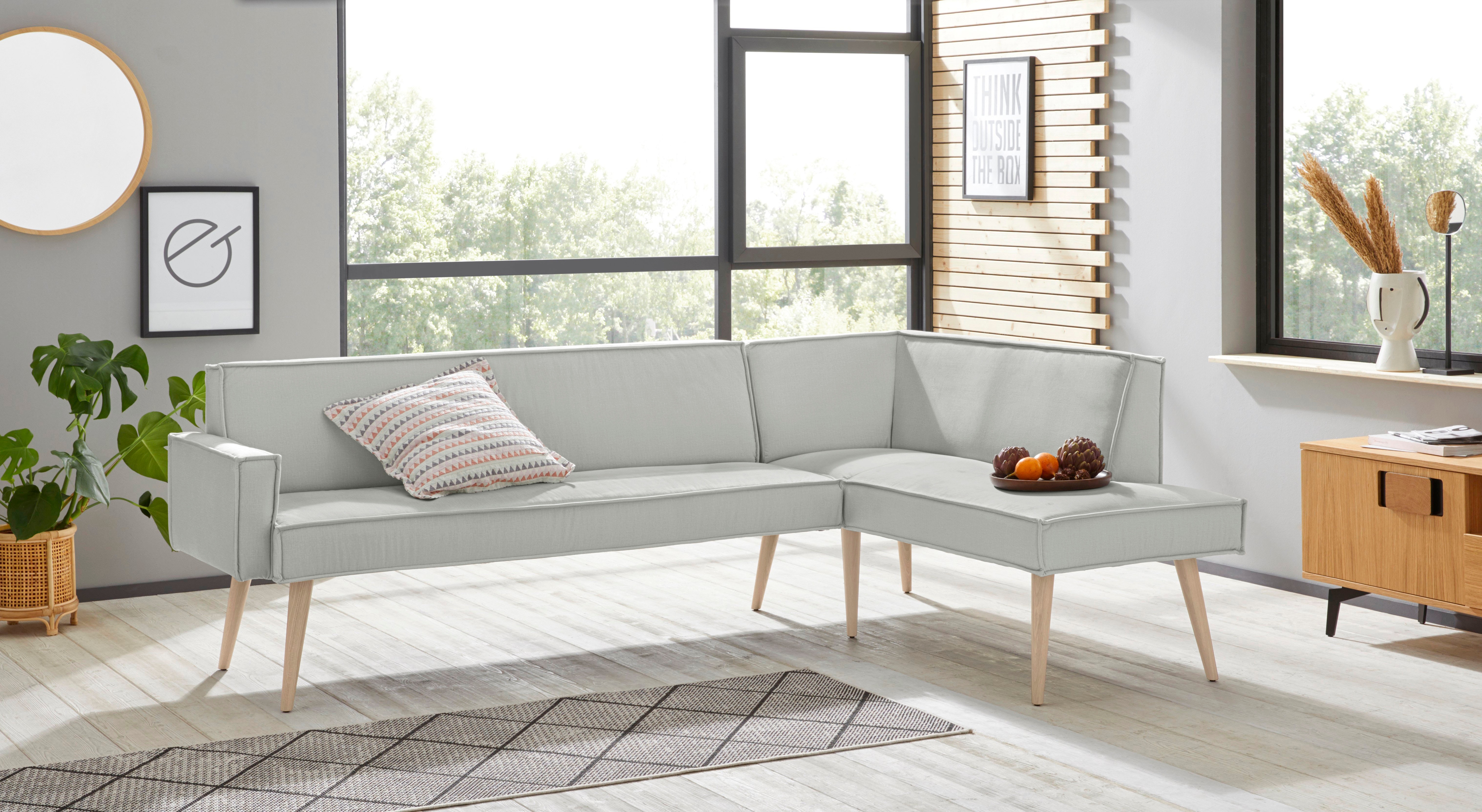 exxpo - sofa fashion "Lungo, moderne Kedernaht, bequem und elegant, hoher Holzfuß" hochwertige Detailverarbeitung, frei im Raum stellbar