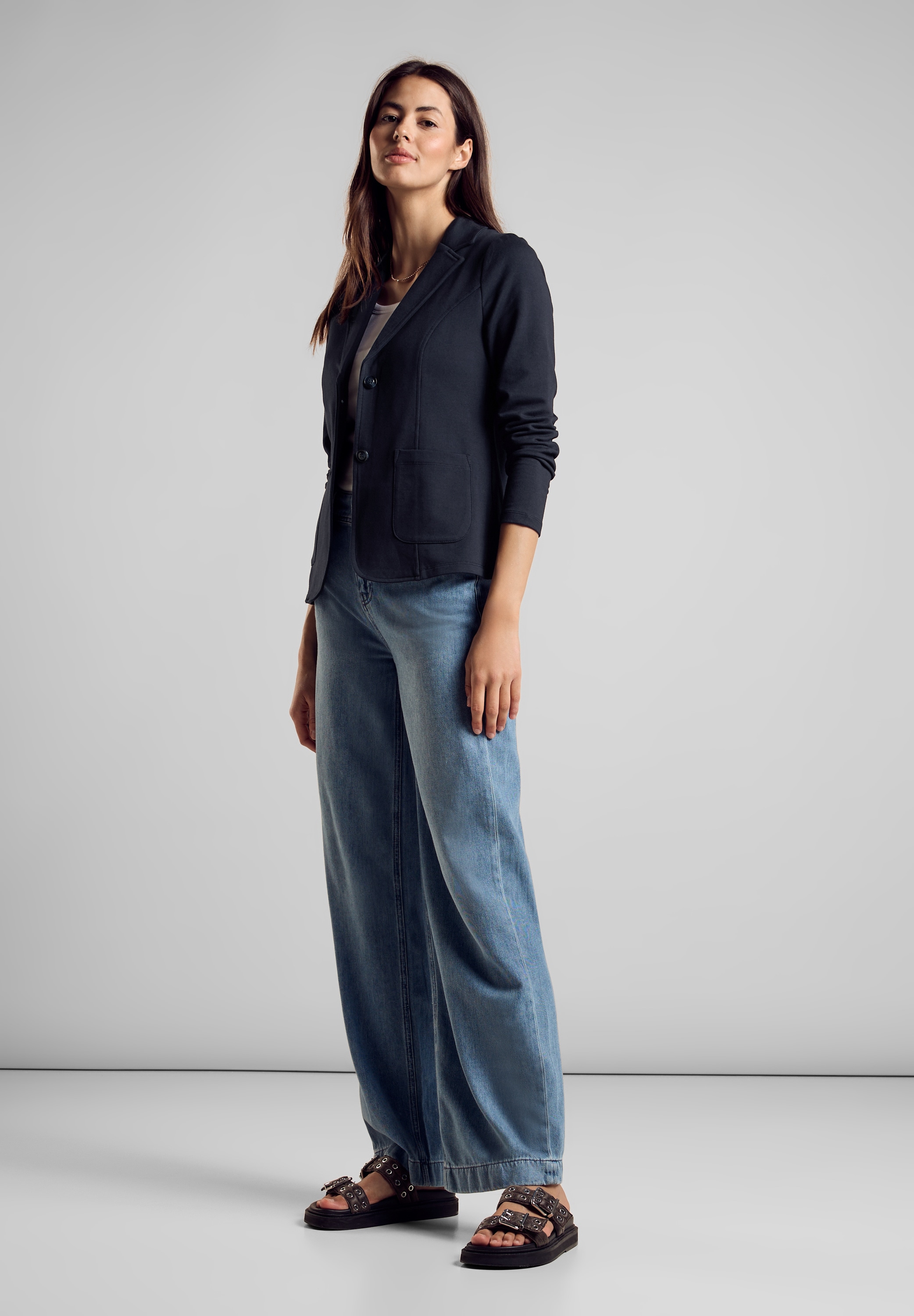 STREET ONE Sweatblazer, aus Baumwolle mit Stretchanteil