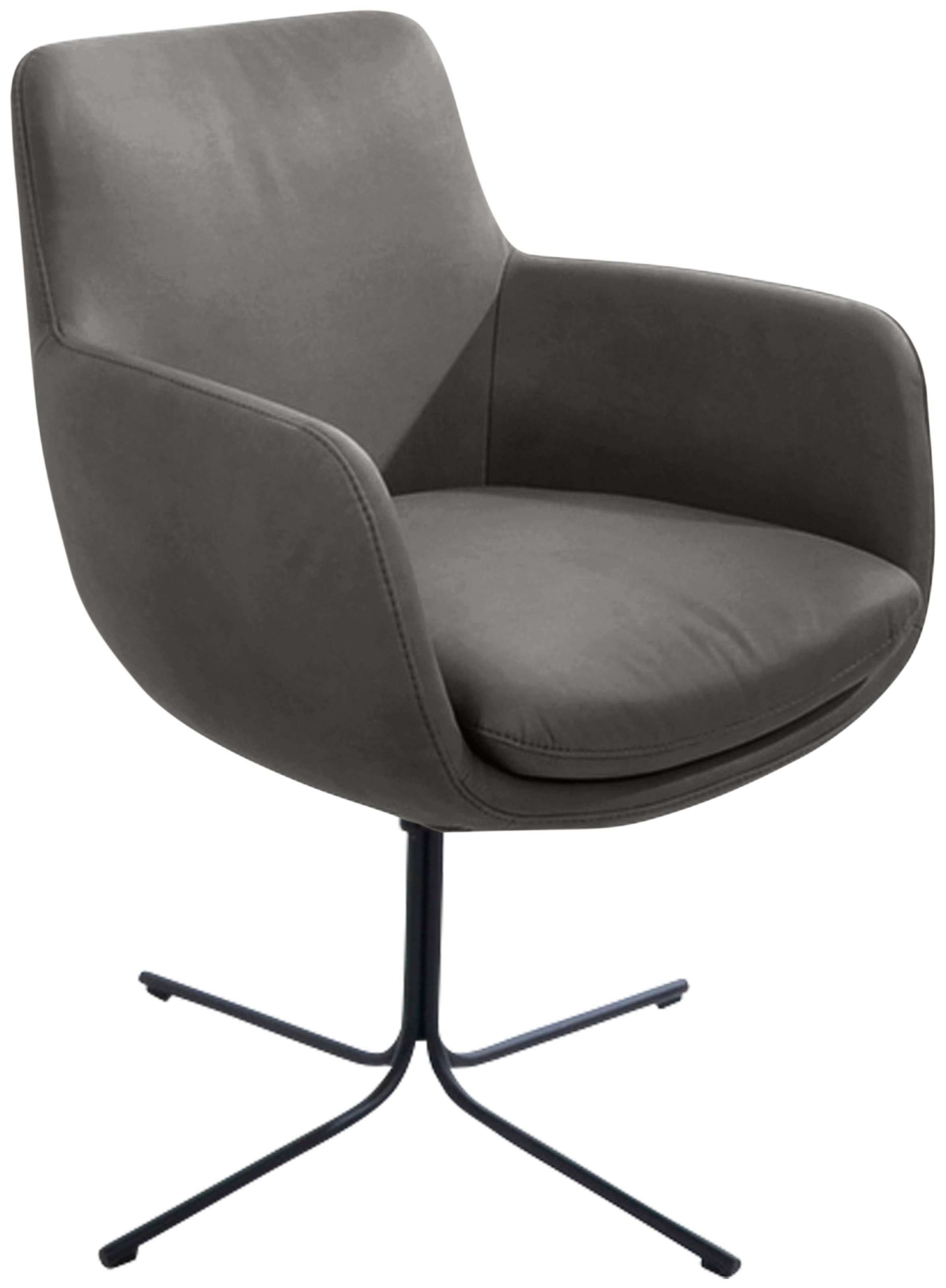 Thumbnail - K+W Komfort & Wohnen Drehstuhl "Pego" () filigranem 4-Fuß-Gestell in schwarz