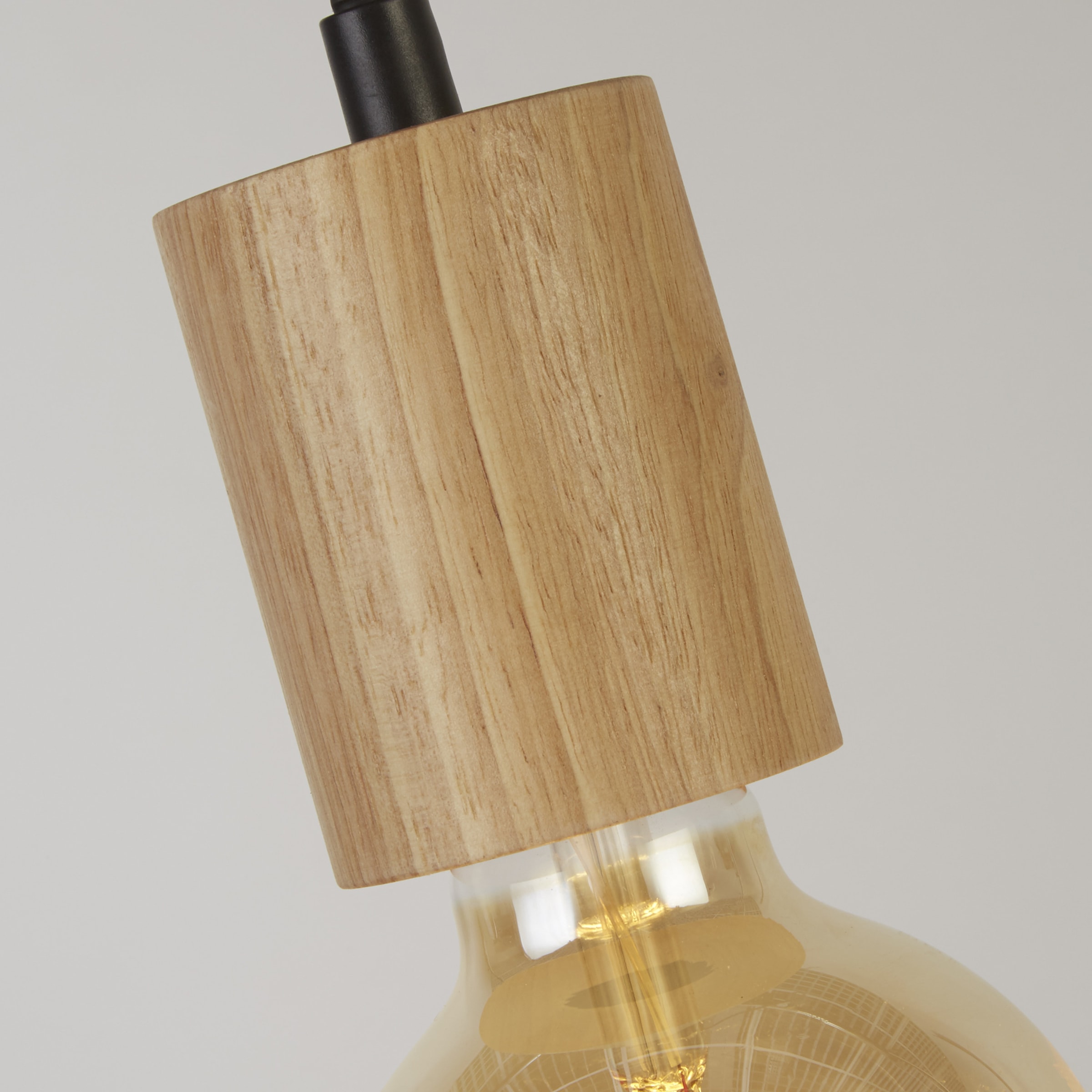 Searchlight Pendelleuchte »Drehbare 5Lt Deckenleuchte - Holz & Schwarzes Metall« E27 1 Stk.