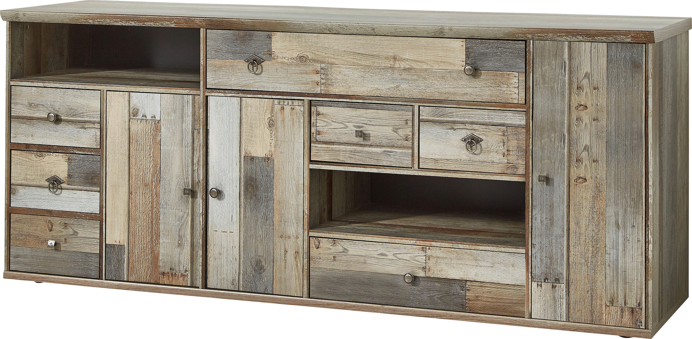 Innostyle Sideboard "BONANZA", (1 St.), 3 Holztüren, 7 Schubladen, 9 Fächer, Softclose, ABS Kantenschutz