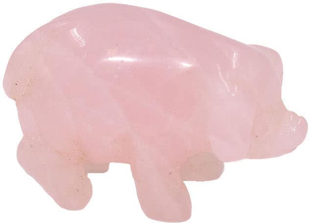 Tierfigur »Schmuck Geschenk Dekofigur Farbstein Edelstein Schwein Quarz«, Rosaquarz