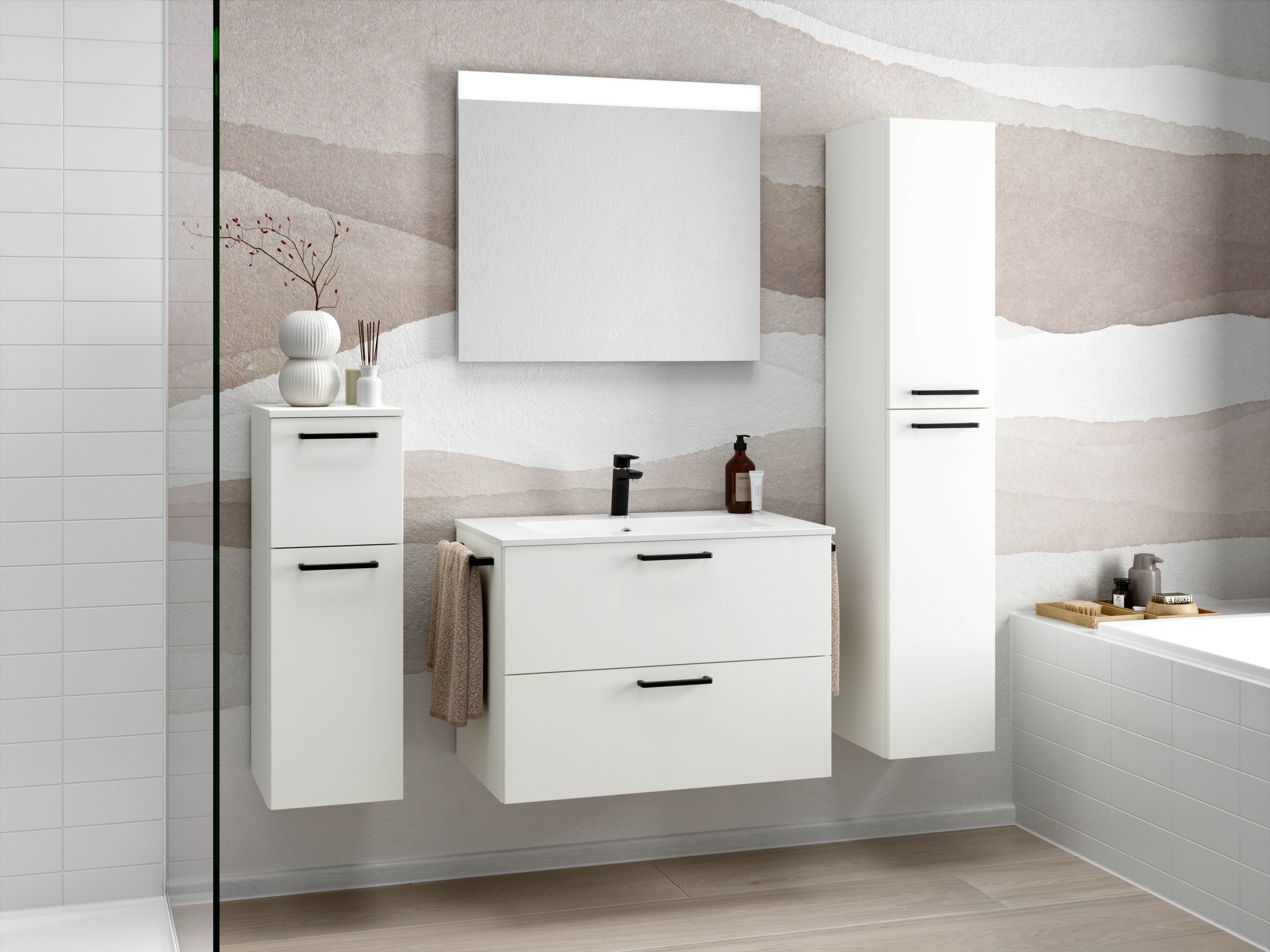 nobilia Badmöbel-Set "Tolvina" vormontiert, mit Soft-Close, 4 Stk. tlg. günstig online kaufen