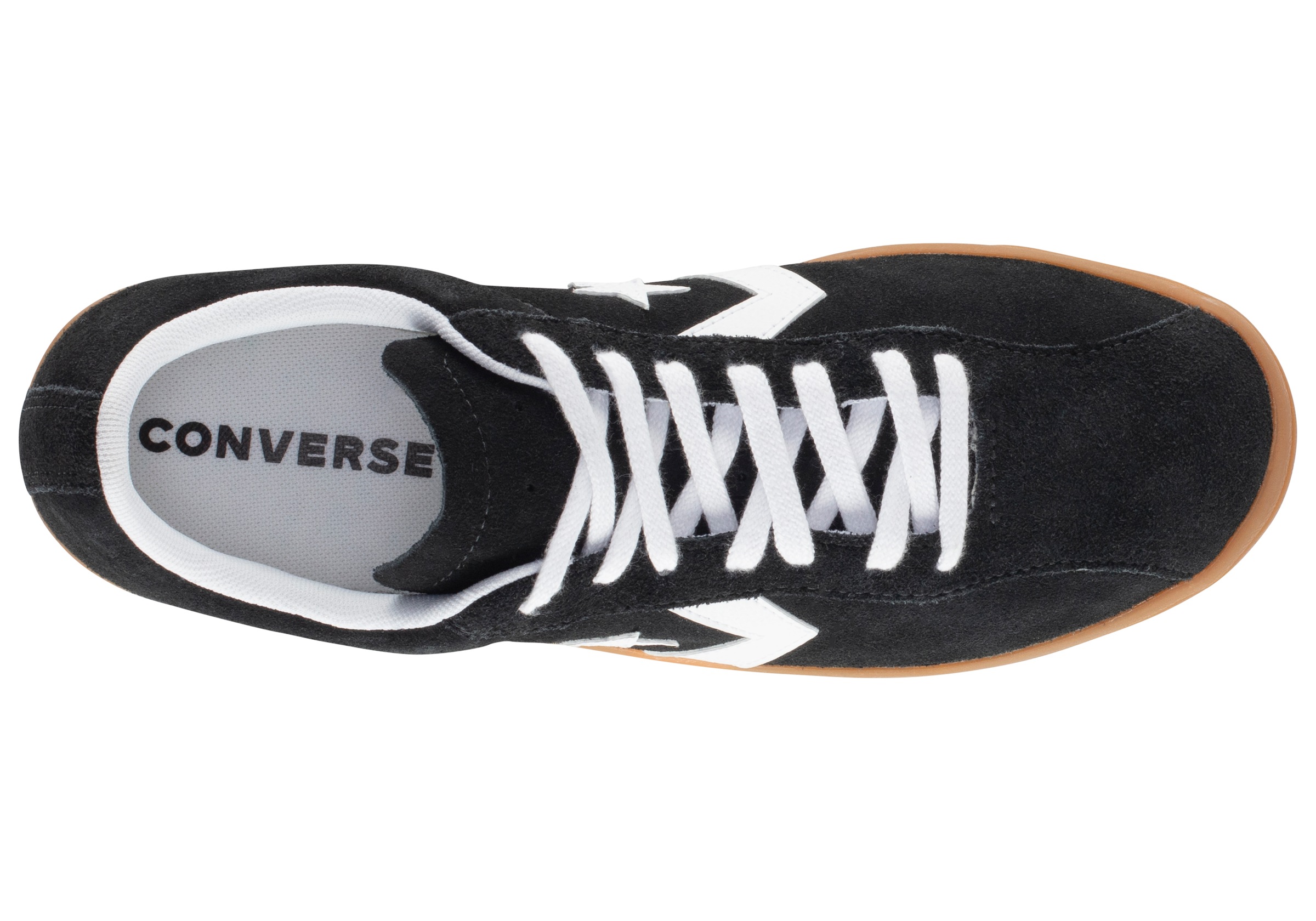 Sneaker CONVERSE "CLASSIC TRAINER SUEDE", Damen, Gr. 43, schwarz-weiß (schwarz, weiß, gum), Leder, Schuhe Sneaker 3