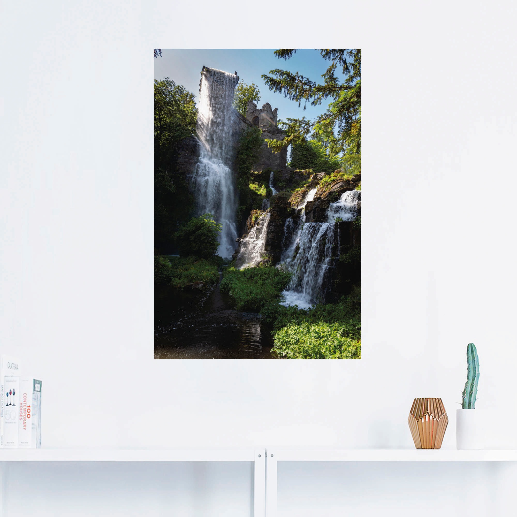 Artland Leinwandbild »Wasserfall bei Wasserspielen in Kassel«, Gewässer, (1 St.), auf Keilrahmen gespannt