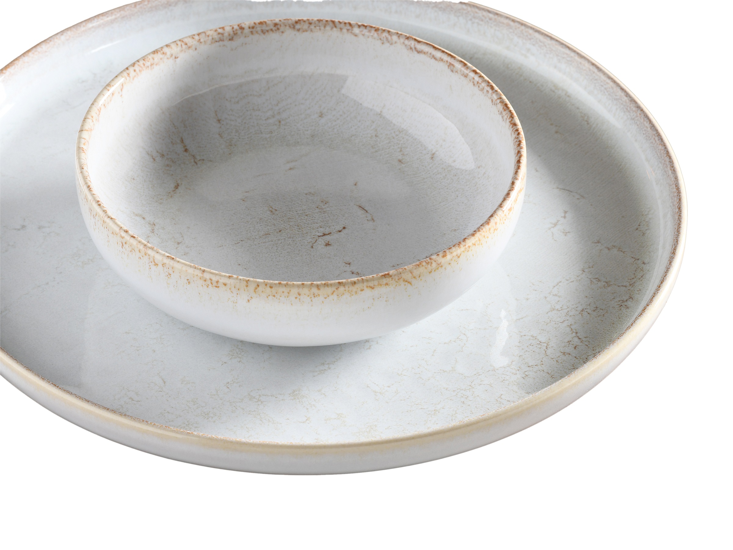 CreaTable Teller-Set »Uno Vintage Offwhite, Tellerset 12-tlg«, (Set, 12 tlg.), Shabby Look, Vintage Style
