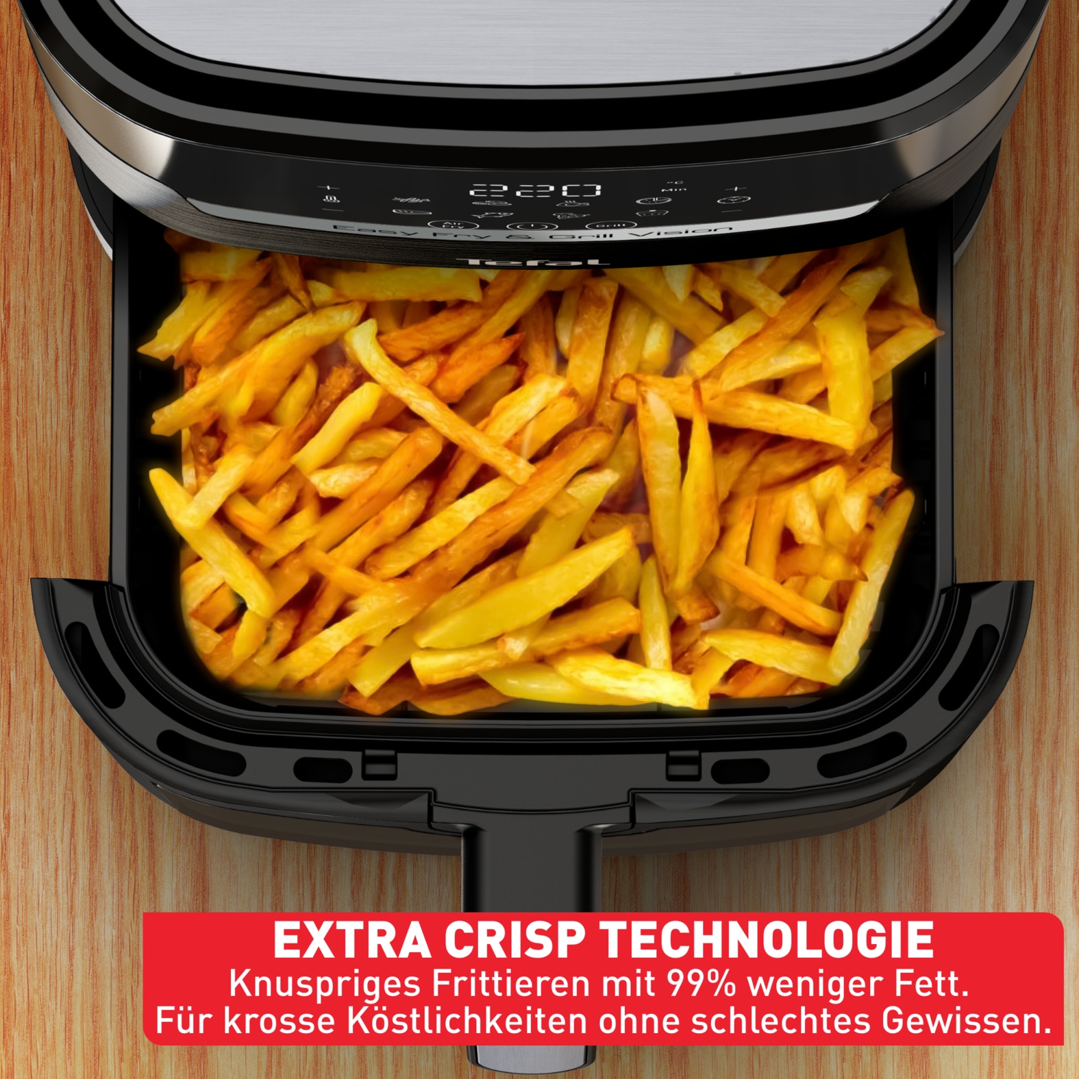 Tefal Heißluftfritteuse »Easy Fry & Grill Vision«, 1550 W, Sichtfenster, schnell & energiesparend, 8 Programme, EY5068