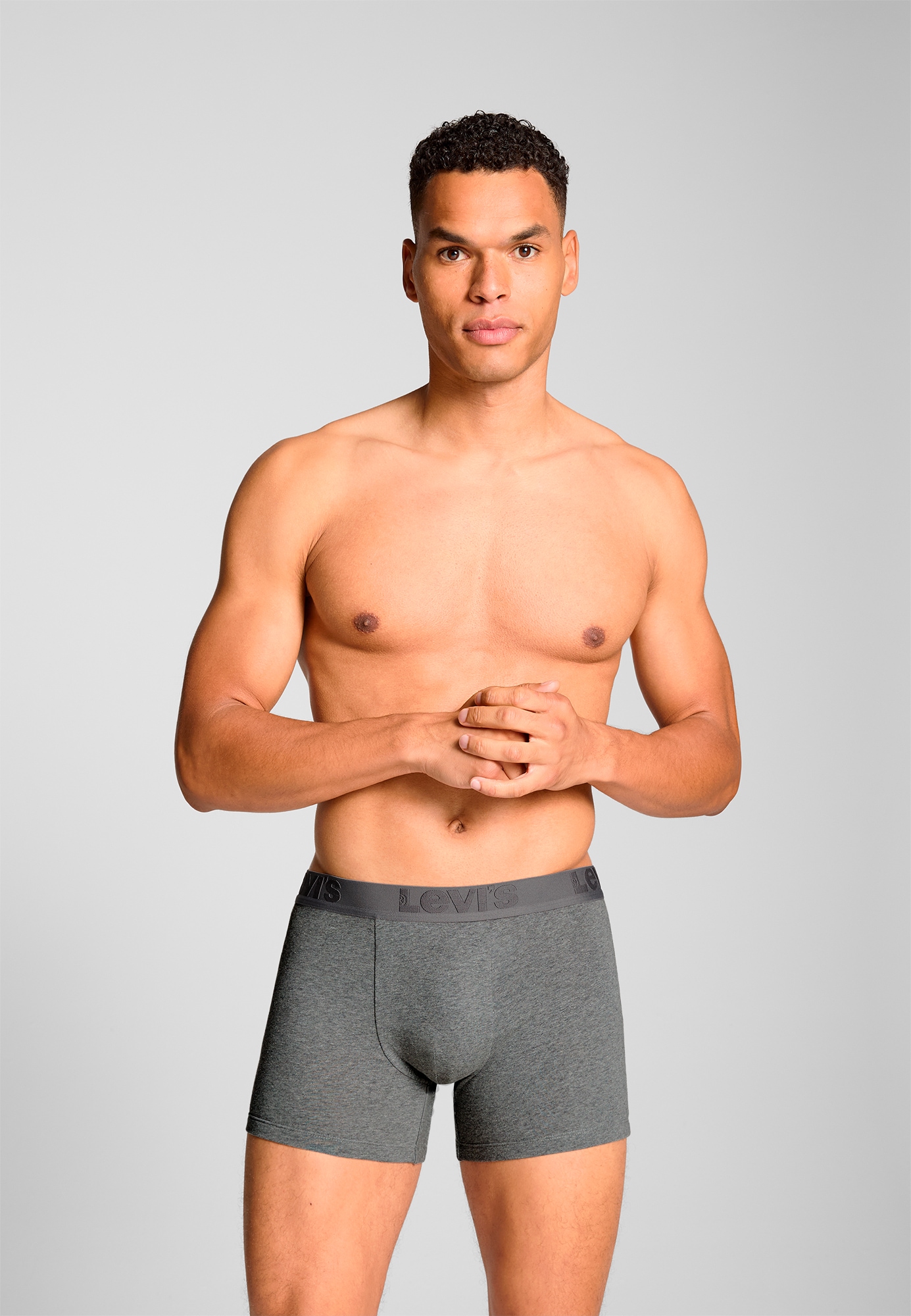 Levi's® Boxershorts »LEVIS MEN PREMIUM BOXER BRIEF 3P«, (3er Pack), mit breitem Logobund