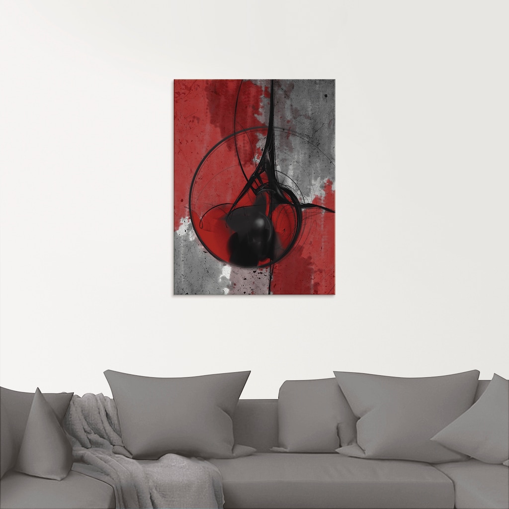 Artland Glasbild »Abstrakt in rot und schwarz«, Gegenstandslos, (1 St.)