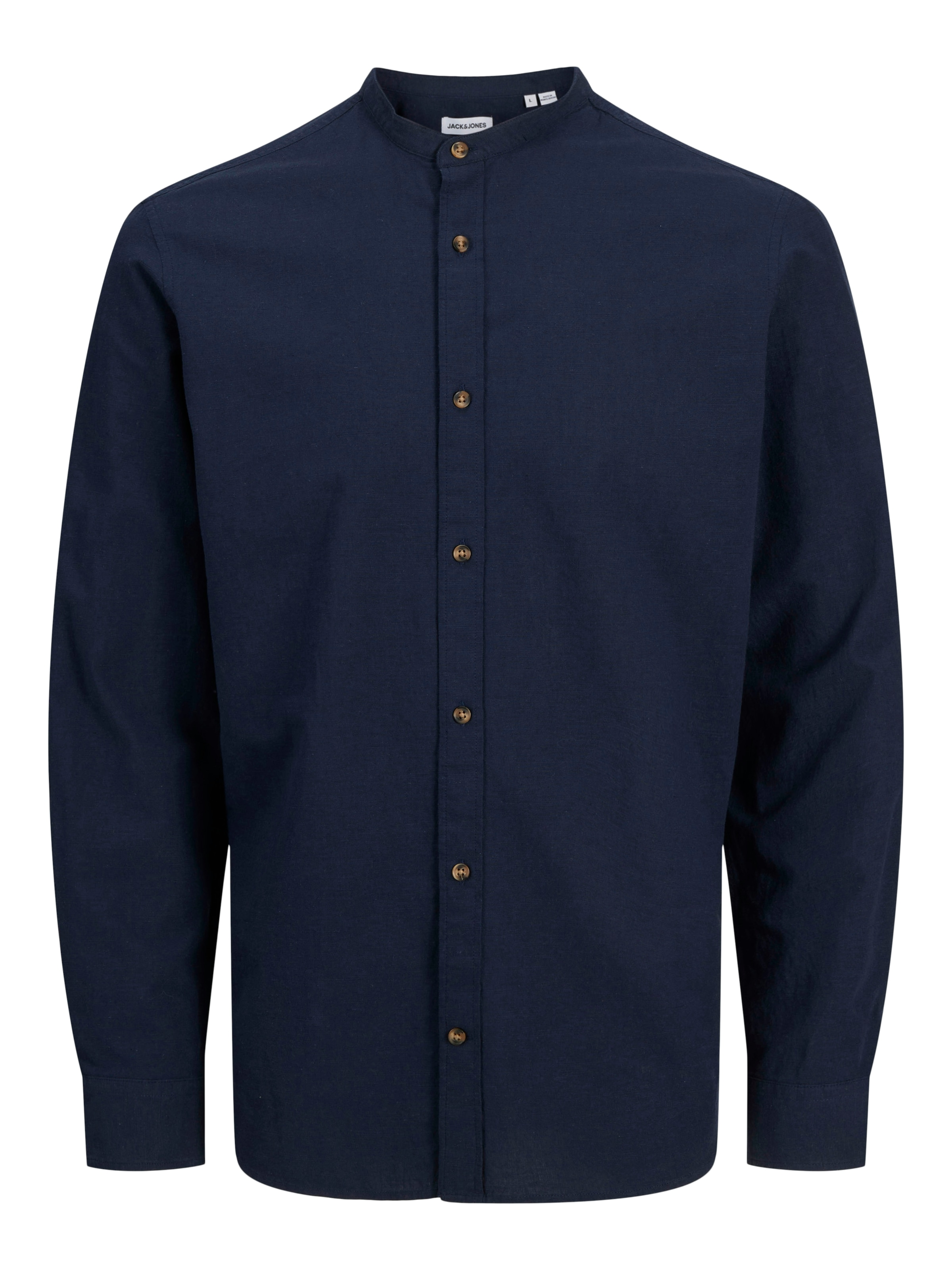 Jack & Jones Langarmhemd »JJESUMMER BAND SHIRT LS SN«, mit Bandkragen