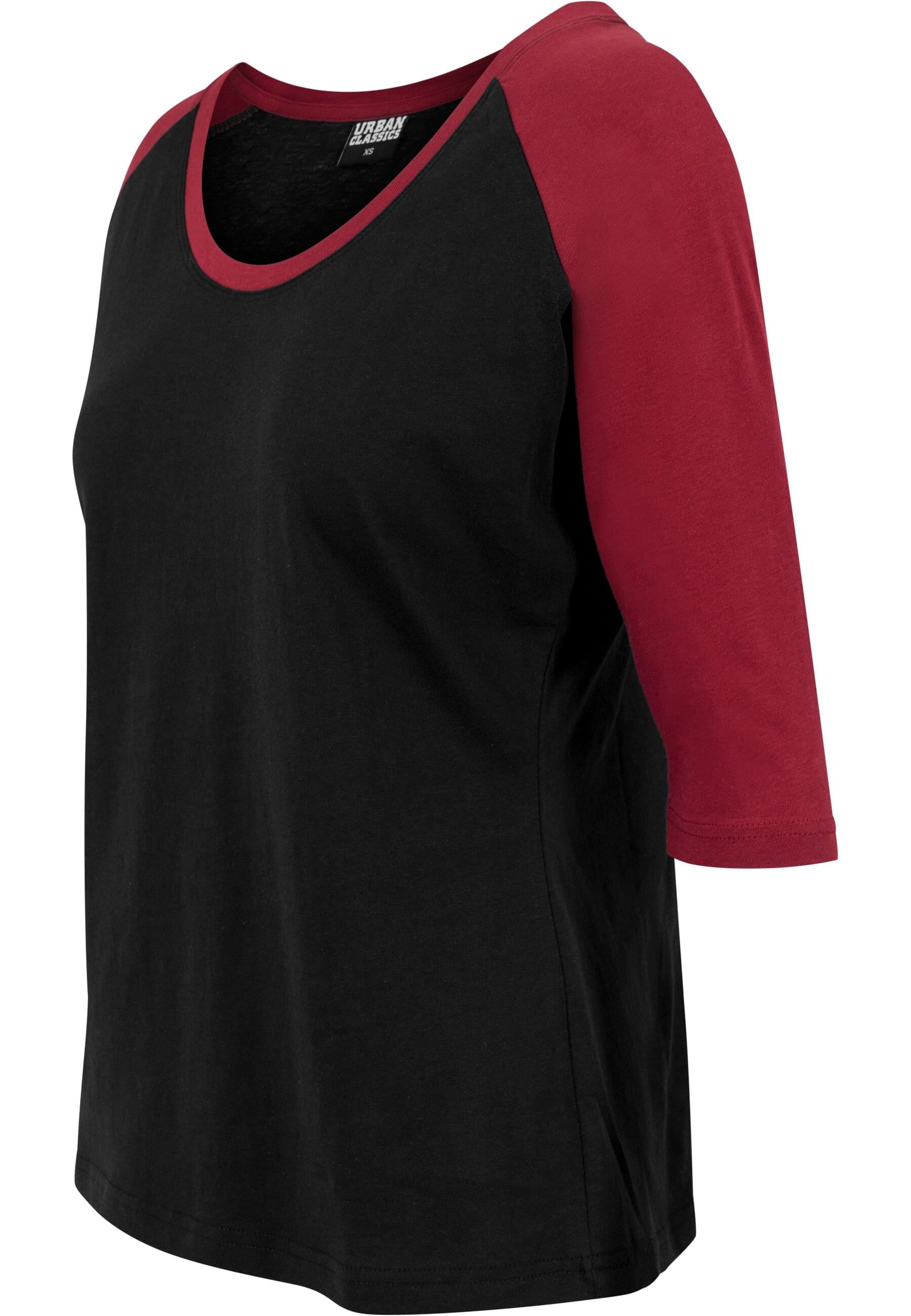 URBAN CLASSICS Kurzarmshirt »Urban Classics Damen Ladies 3/4 Contrast Raglan Tee«