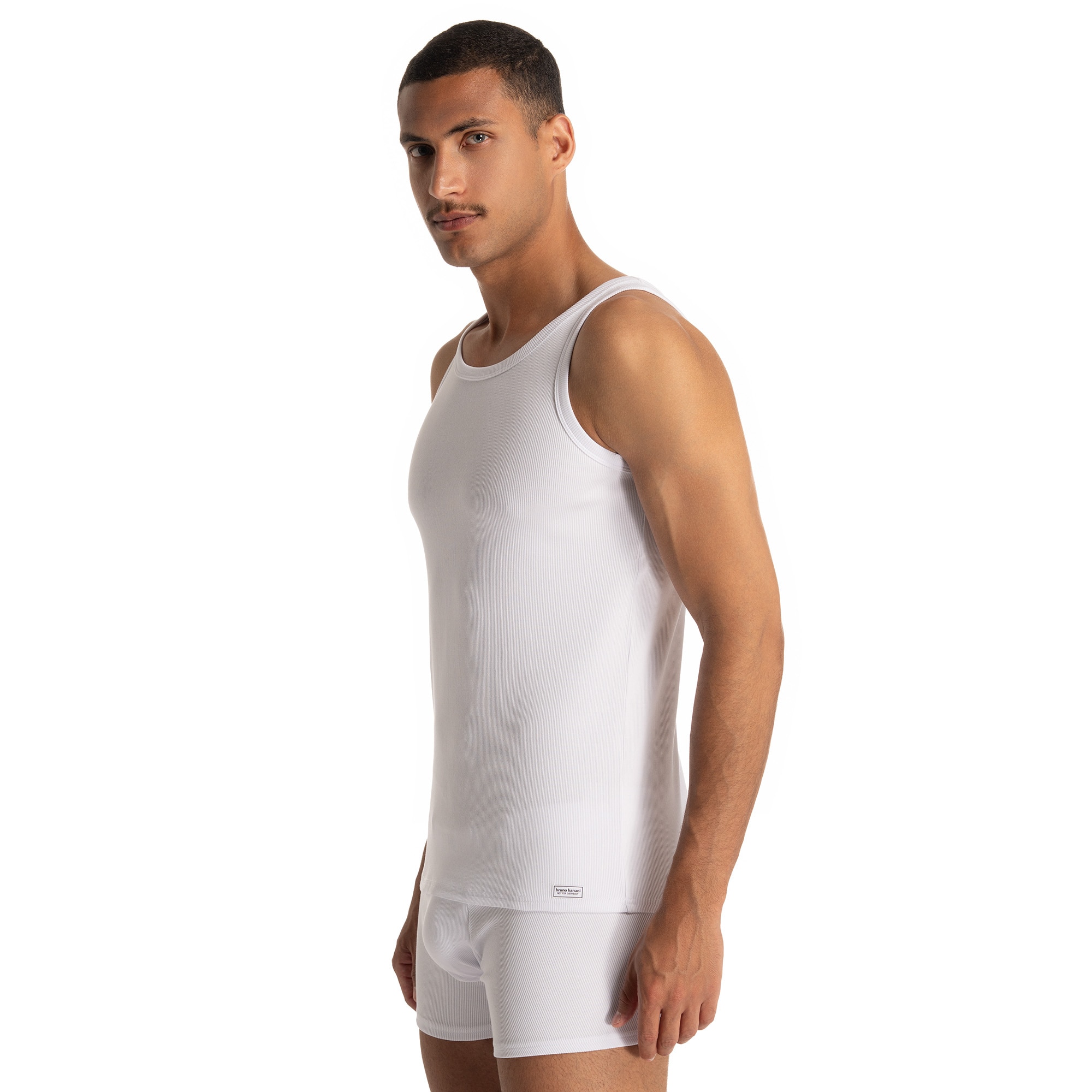 Bruno Banani T-Shirt »FINE RIB«, mit Rundhalsausschnitt, Cotton-Mix, elastisch
