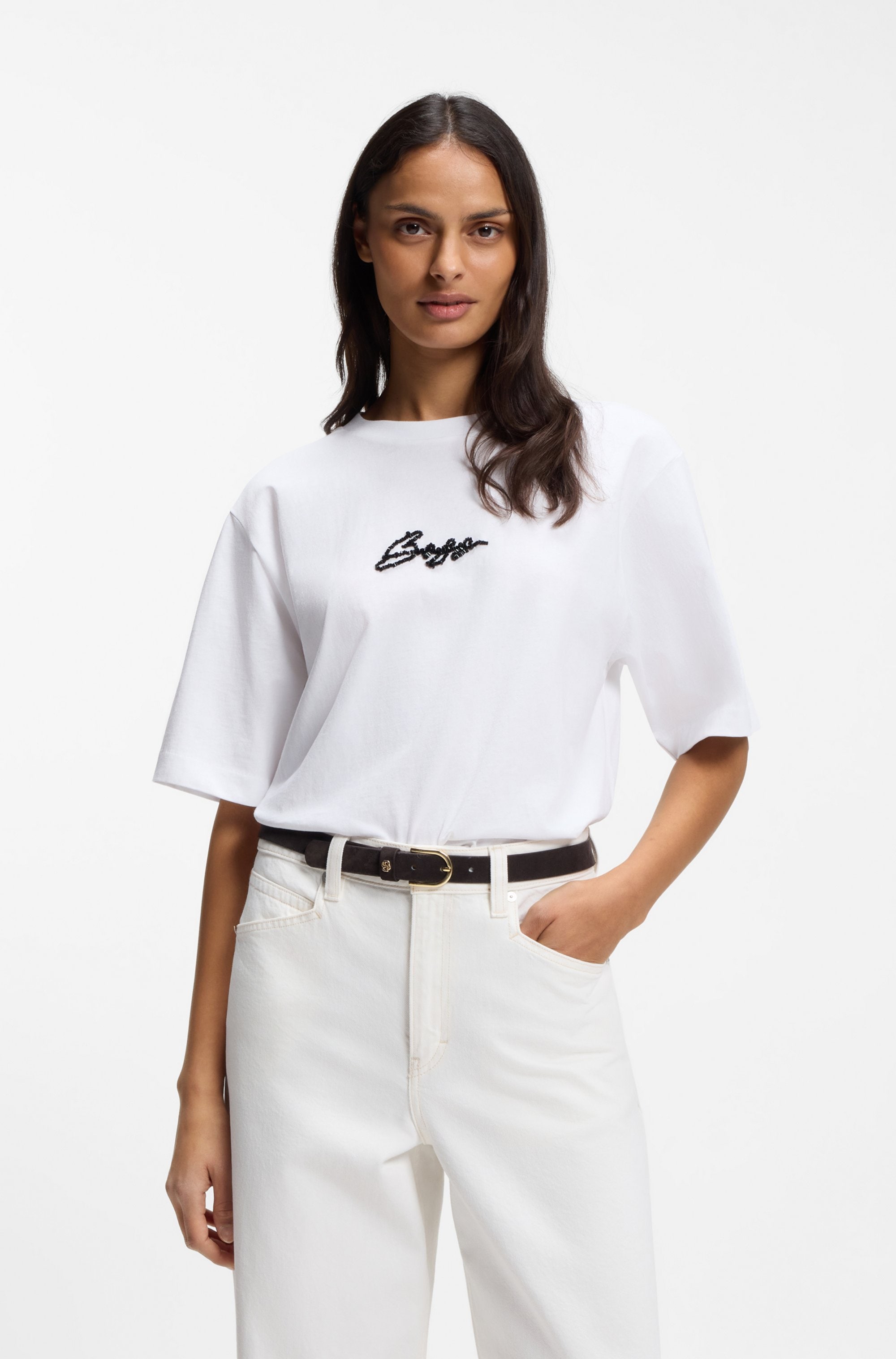 BOSS ORANGE T-Shirt "Eregular Premium Damenmode" Relaxed Fit günstig online kaufen