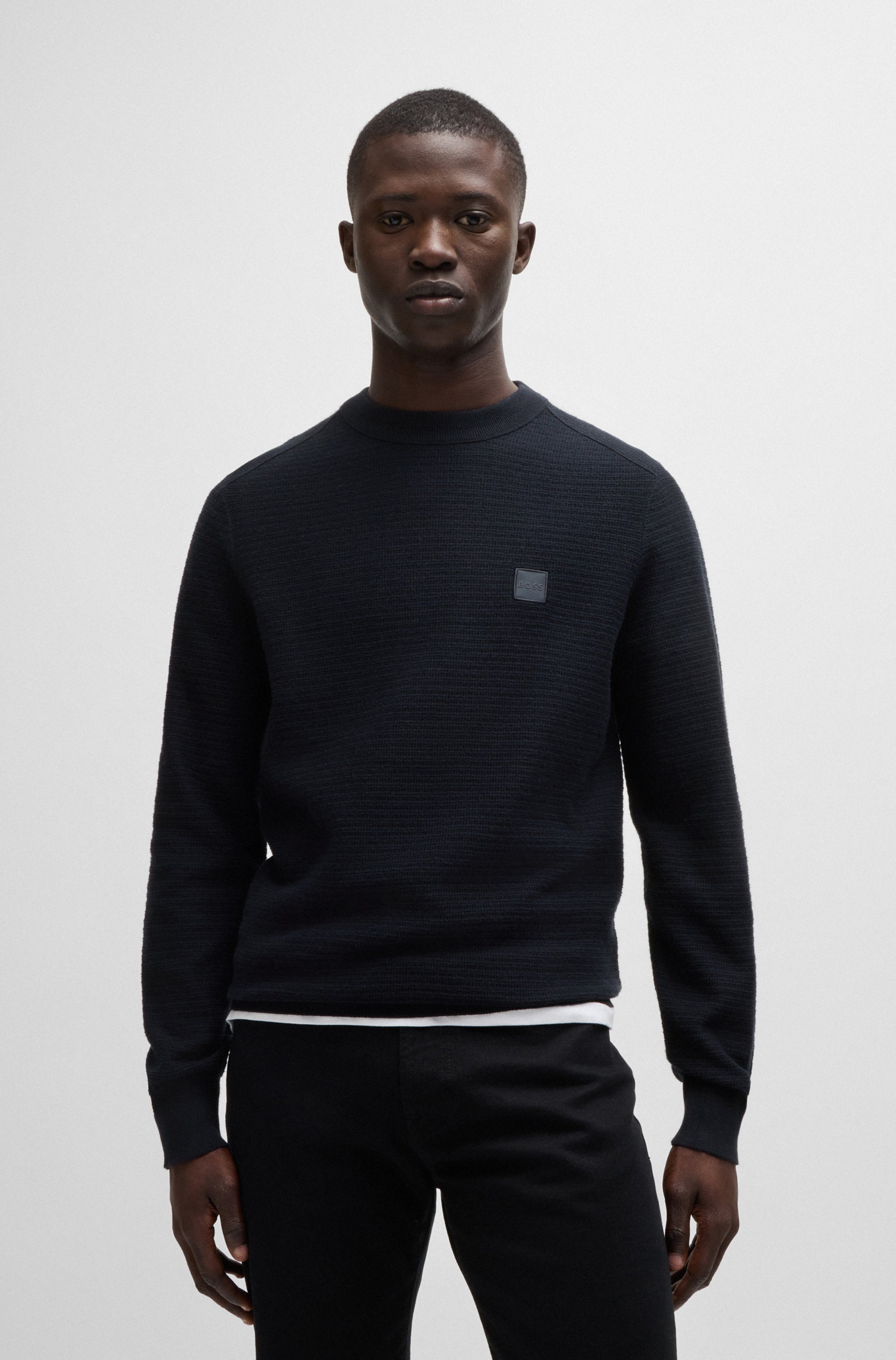 BOSS ORANGE Strickpullover "Anion" Rundhalsausschnitt, Regular Fit, BOSS-La günstig online kaufen