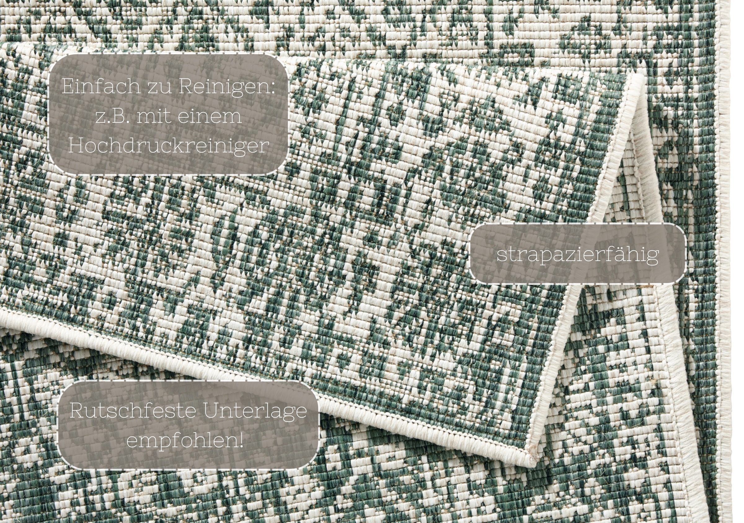 NORTHRUGS Teppich »Curacao«, rechteckig, 5 mm Höhe, In-& Outdoor, Läufer, Wetterfest, Balkon, Wohnzimmer, Wasserfest