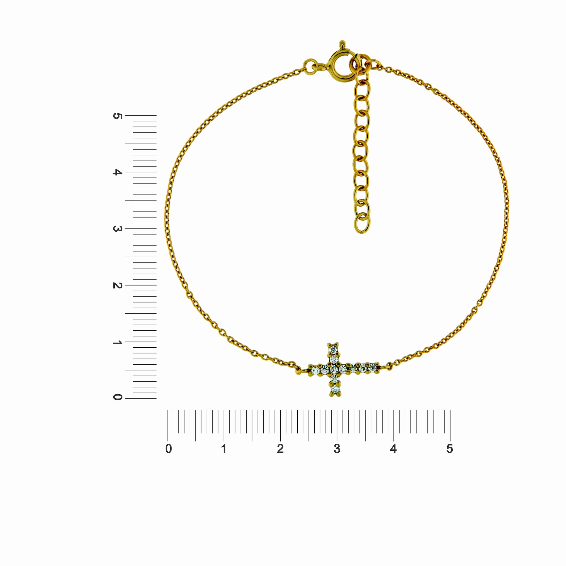 Smart Jewel Armband »Mittelteil Kreuz, Zirkonia Steine, Silber 925« | BAUR