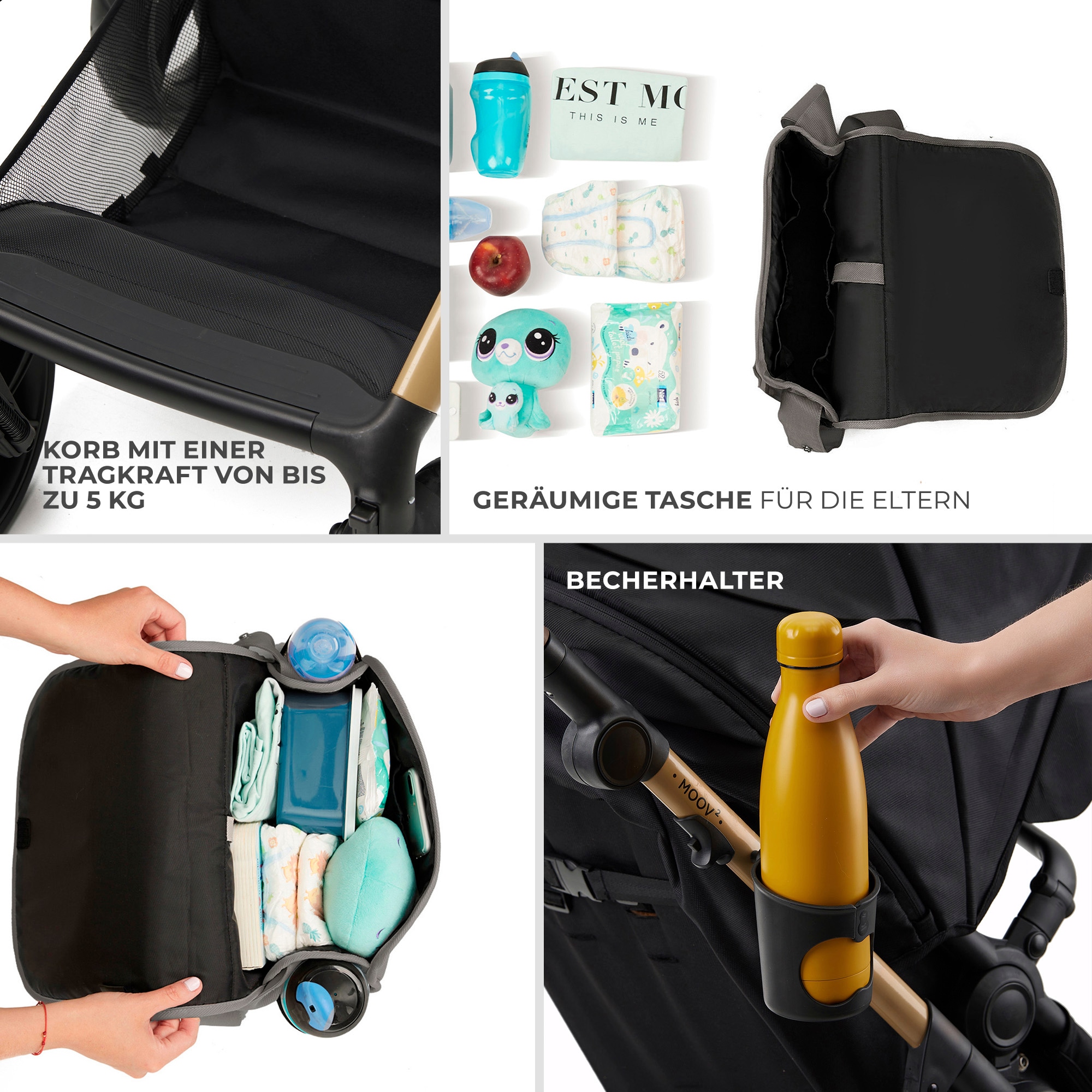 Kinderkraft Kombi-Kinderwagen »MOOV 2 Air 3IN1« 27 kg mit Luftreifen