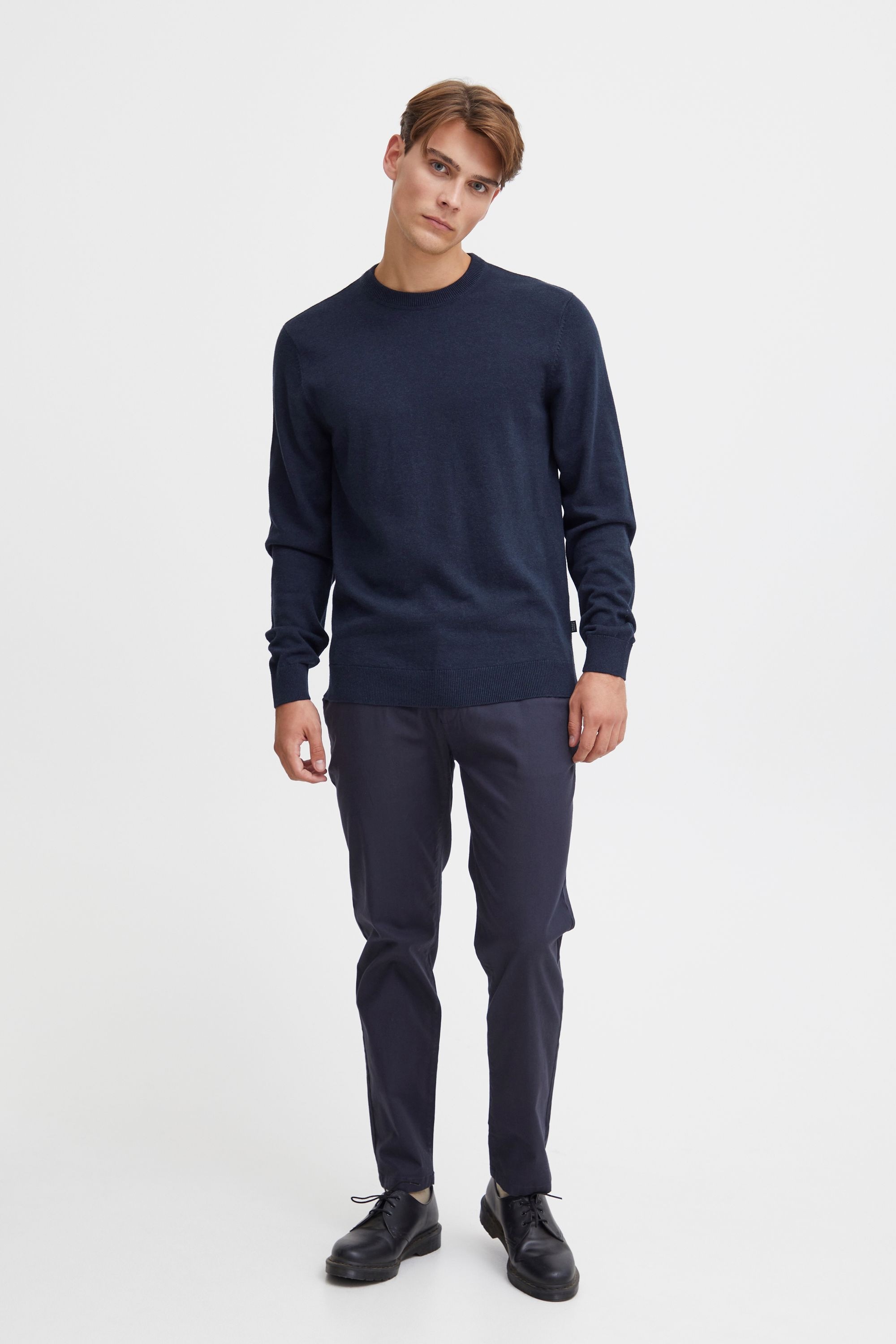 Strickfleece-Pullover CASUAL FRIDAY "Strickpullover CFKarl", Herren, Gr. 3XL, blau (schwarz navy melange), Obermaterial: 100% Baumwolle CO., Pullover 2