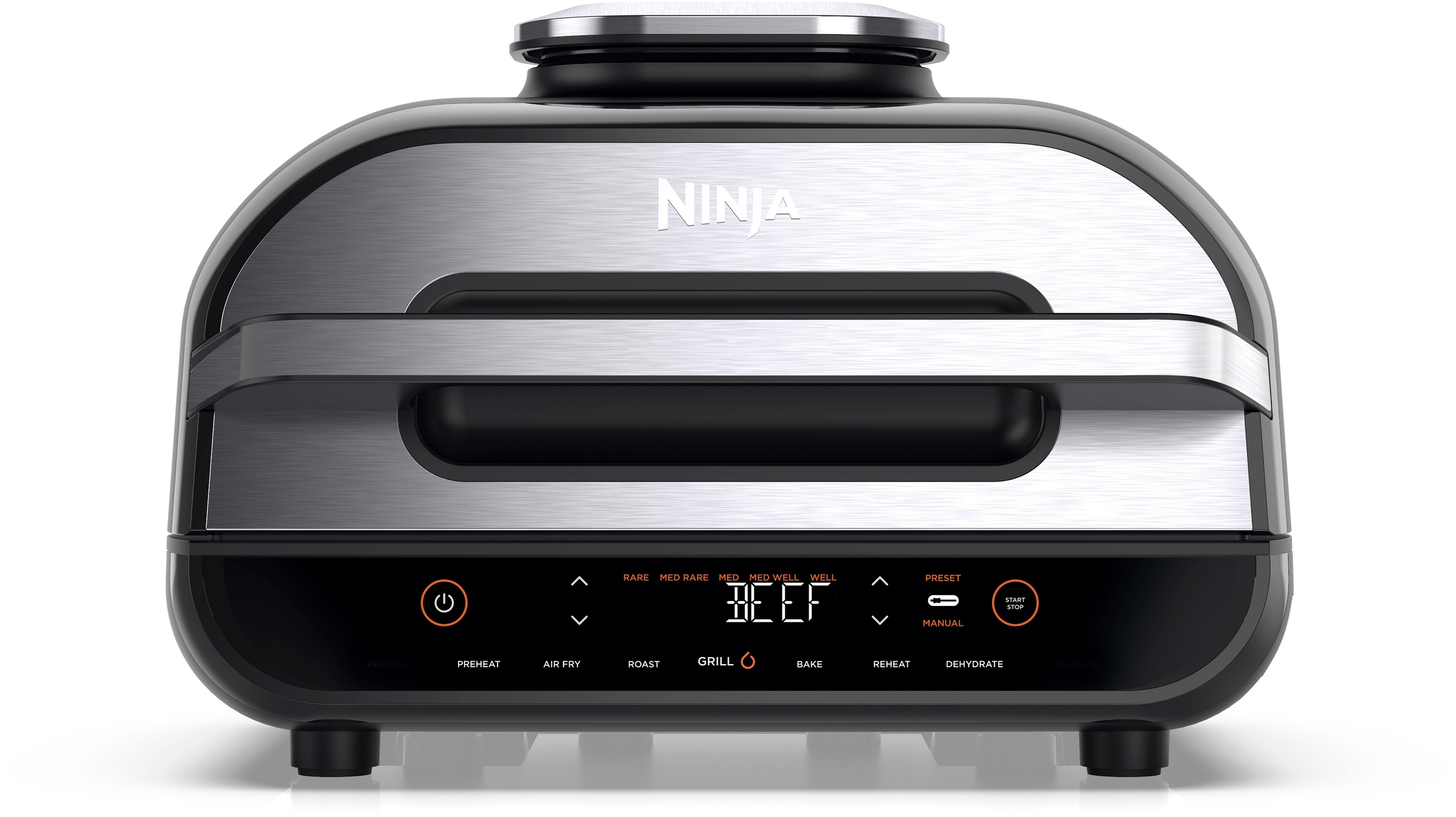 NINJA Heißluftfritteuse "und Grill Foodi MAX AG551EU", 2460 W, 3,8 L Volumen, incl digitalem Temperaturfühler