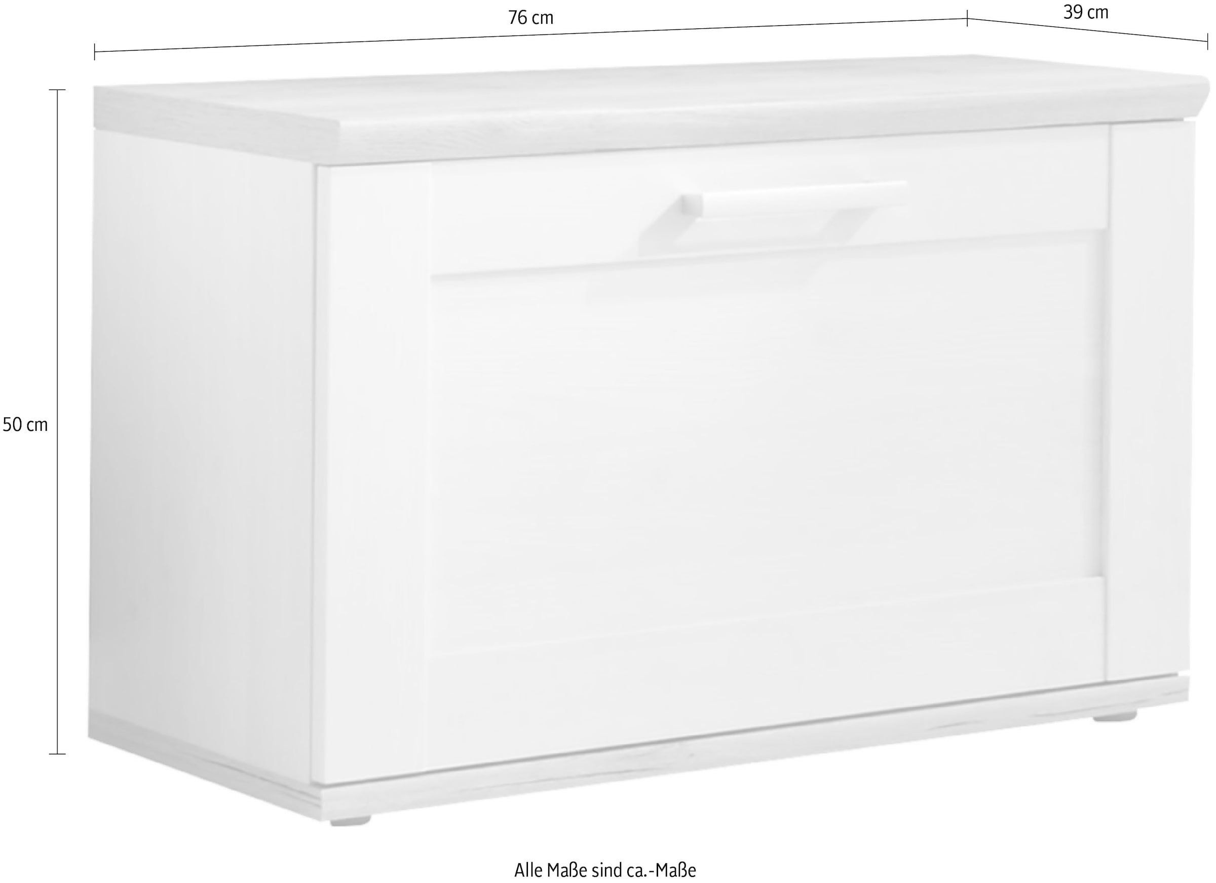 HBZ Schuhbank »Romance Landhaustil, BxHxT 76x50x39 cm«, (1 St.), Mit 1 Klappe und 2 Einlegeböden