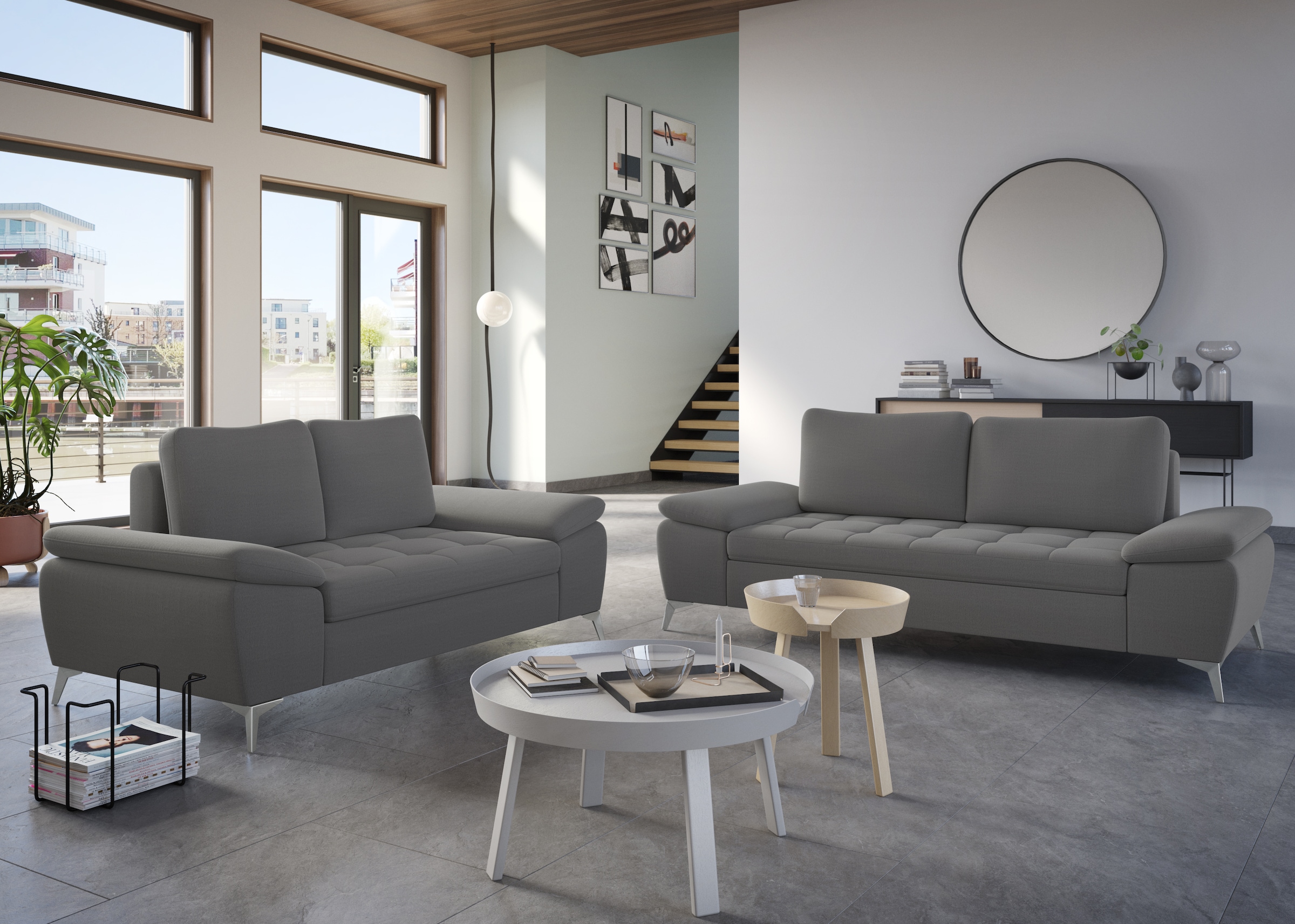 sit&more 2-Sitzer »Latigo«, mit hochwertigen Metallfüßen