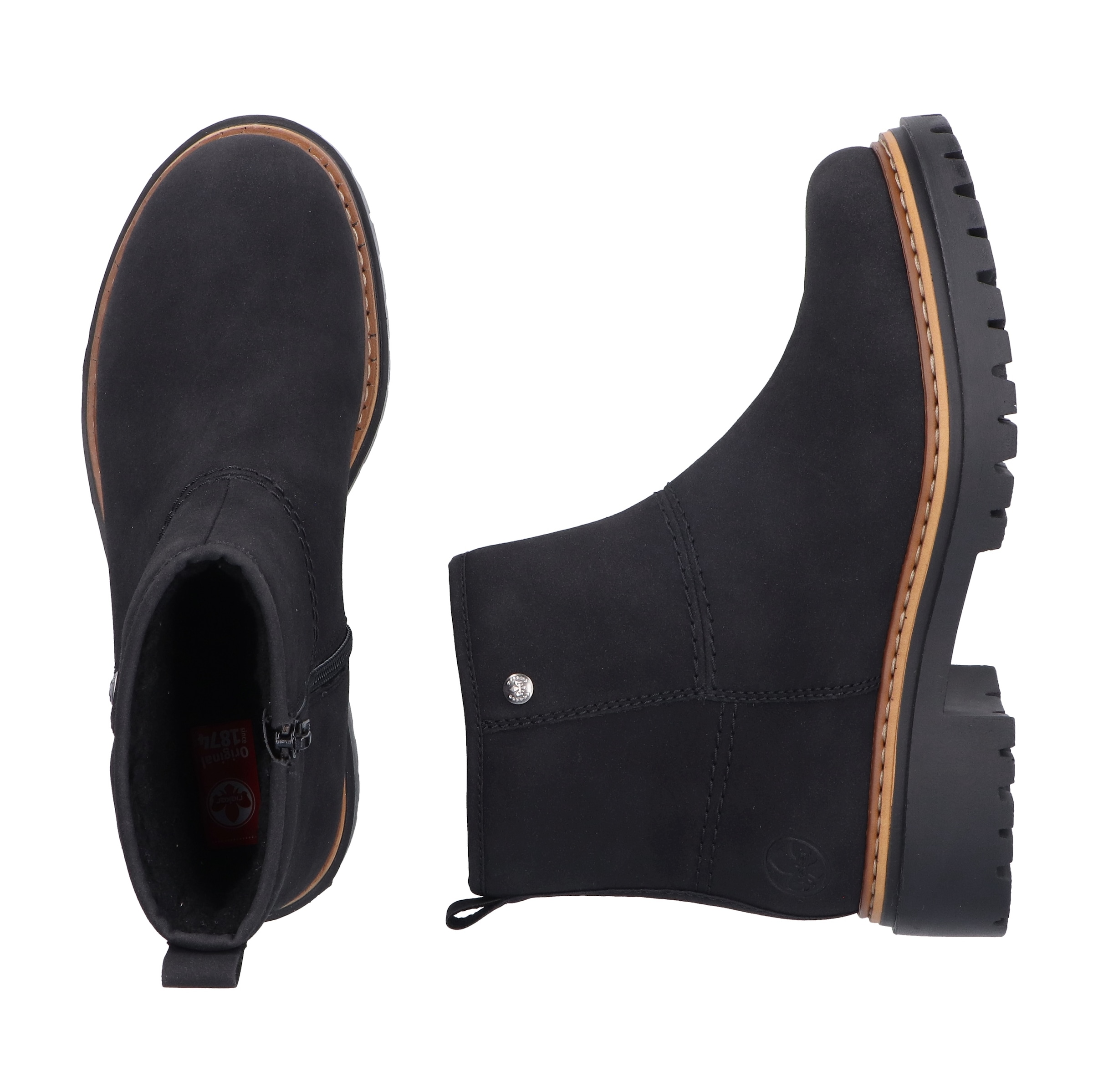 Rieker Winterstiefelette, Winterboots, Ankleboots, Profilsohle, mit Innenreißverschluss