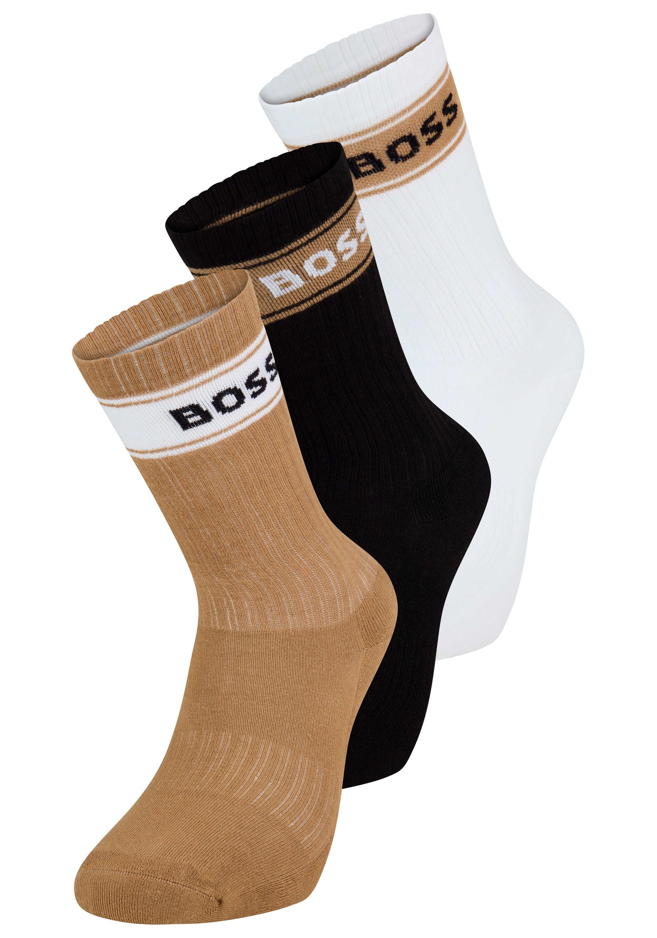 BOSS Freizeitsocken "3P QS Rib Stripe CC" 3 Paar tlg. Neuheit günstig online kaufen