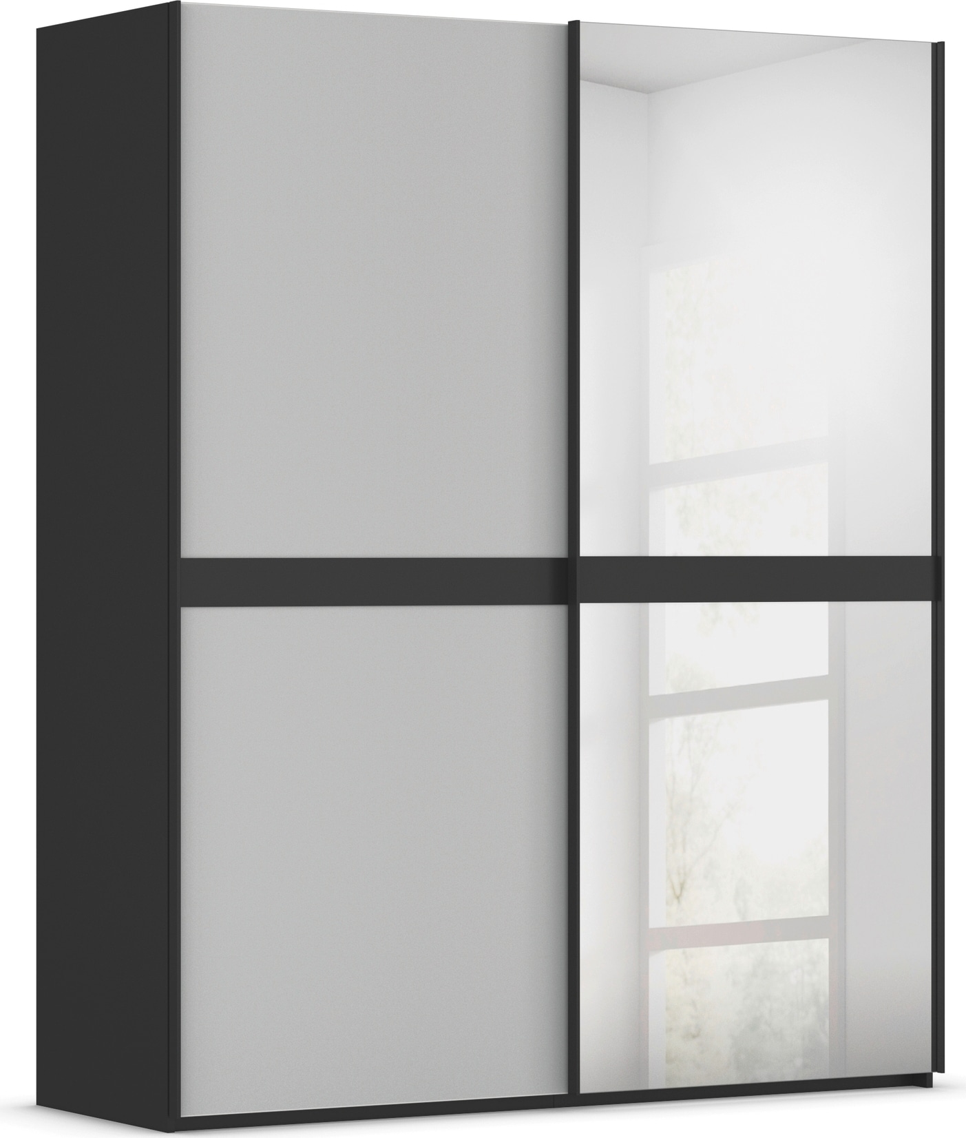 rauch "Kleiderschrank Schrank Garderobe Schlafzimmerschrank SCALE-LINE" edle Optik mit Bauchbinde mit Glas/Spiegel-Front MADE IN GERMANY