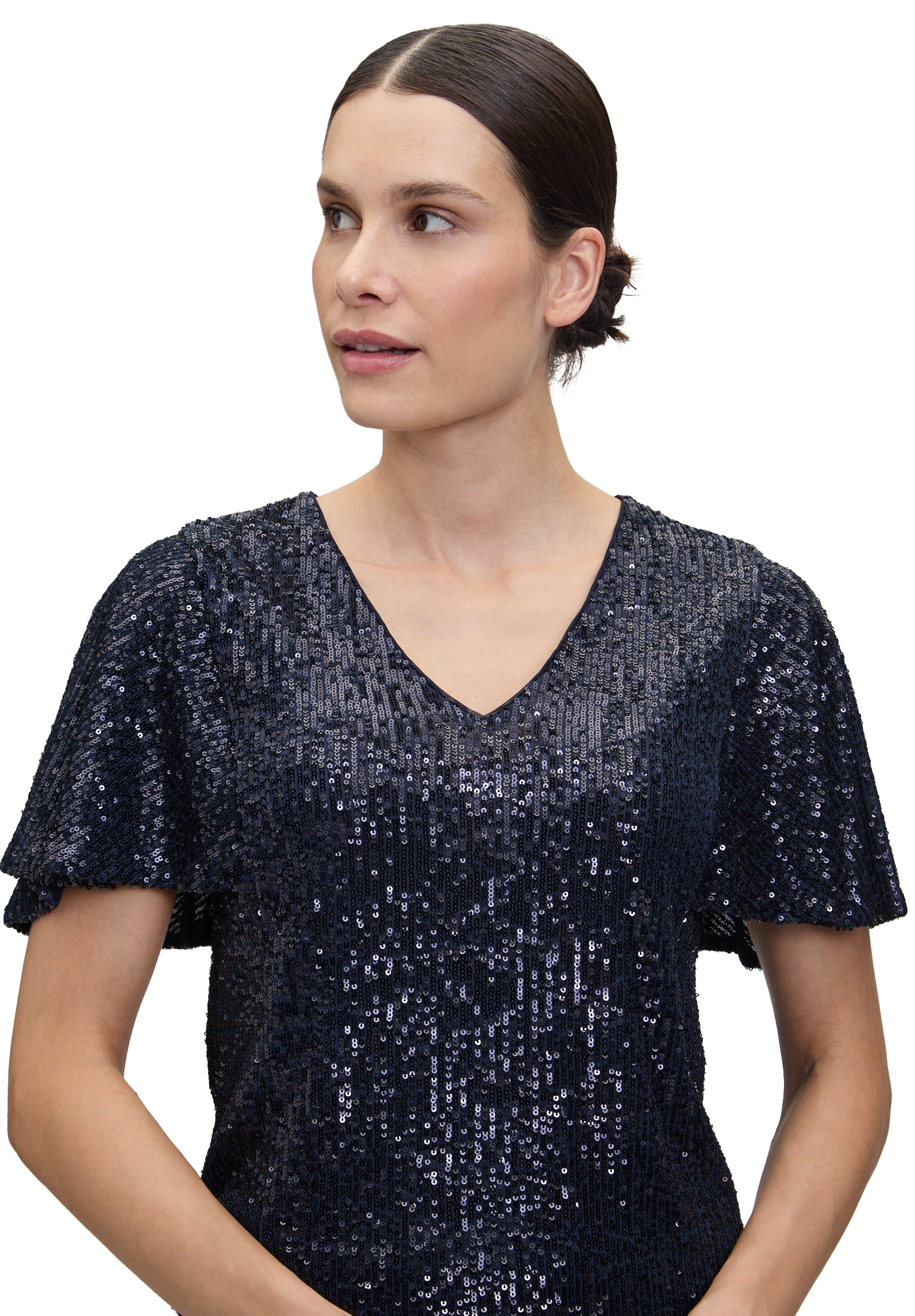 Vera Mont Kurzarmshirt "Vera Mont Blusenshirt kurzarm", (1 tlg.), Paillette günstig online kaufen