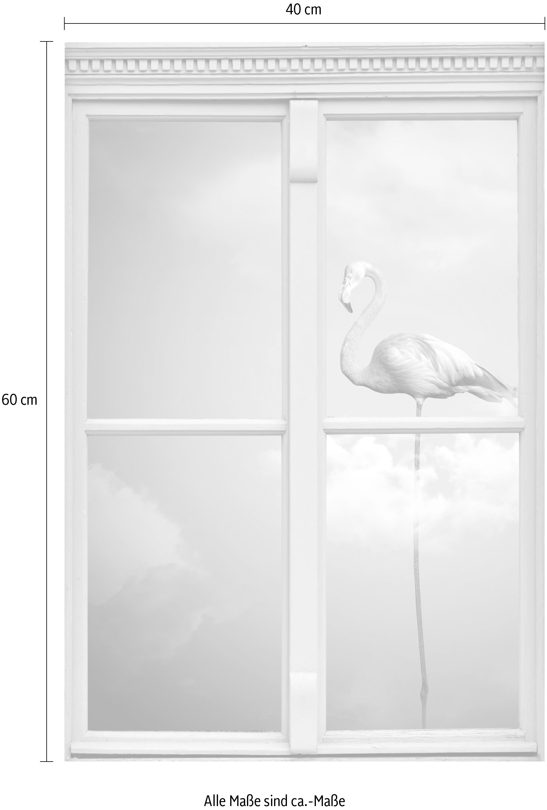 queence Wandsticker »Flamingo«, Wandsticker, Wandbild, selbstklebend, 3D, Fenster