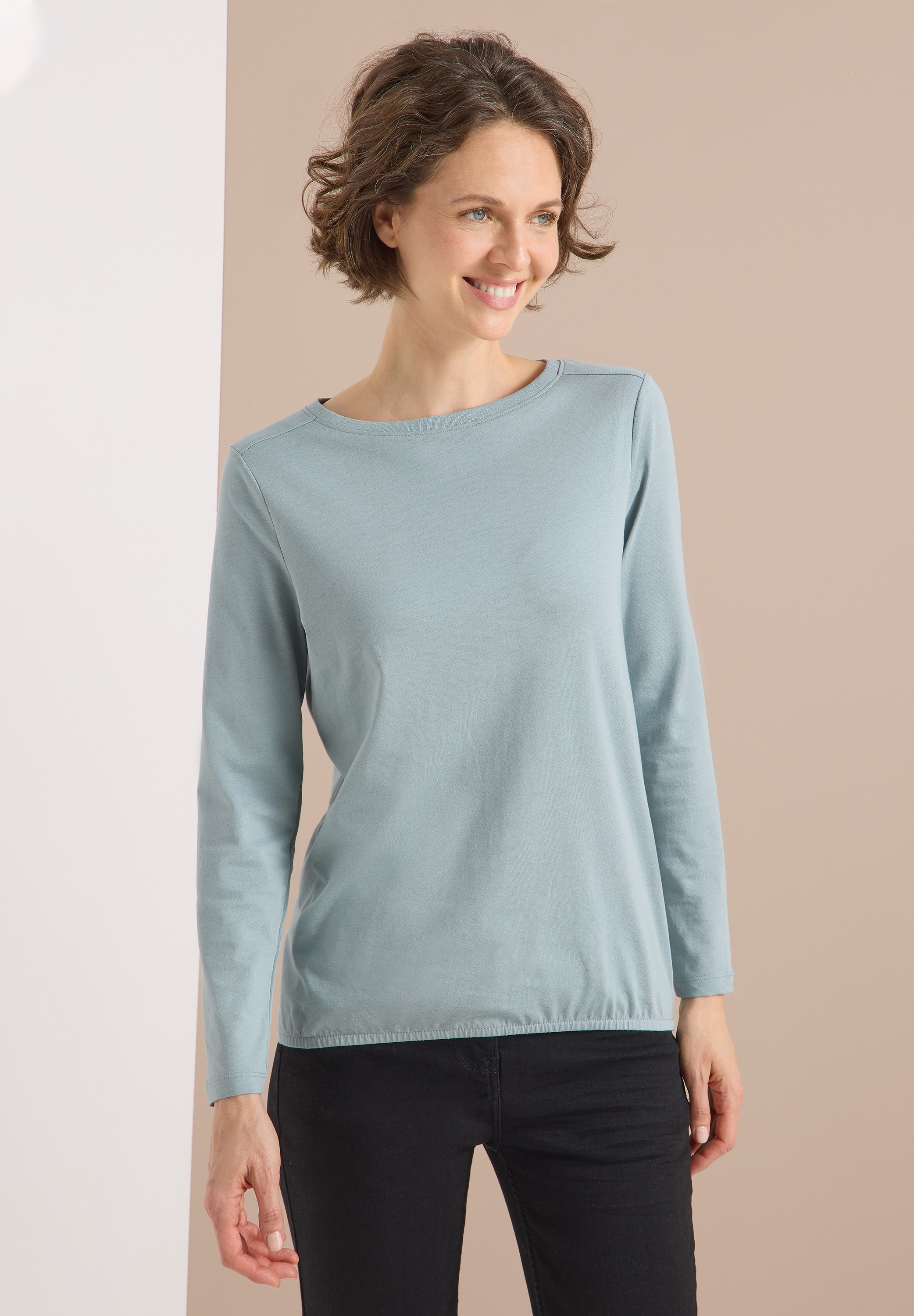 Cecil Langarmshirt aus reiner Baumwolle günstig online kaufen