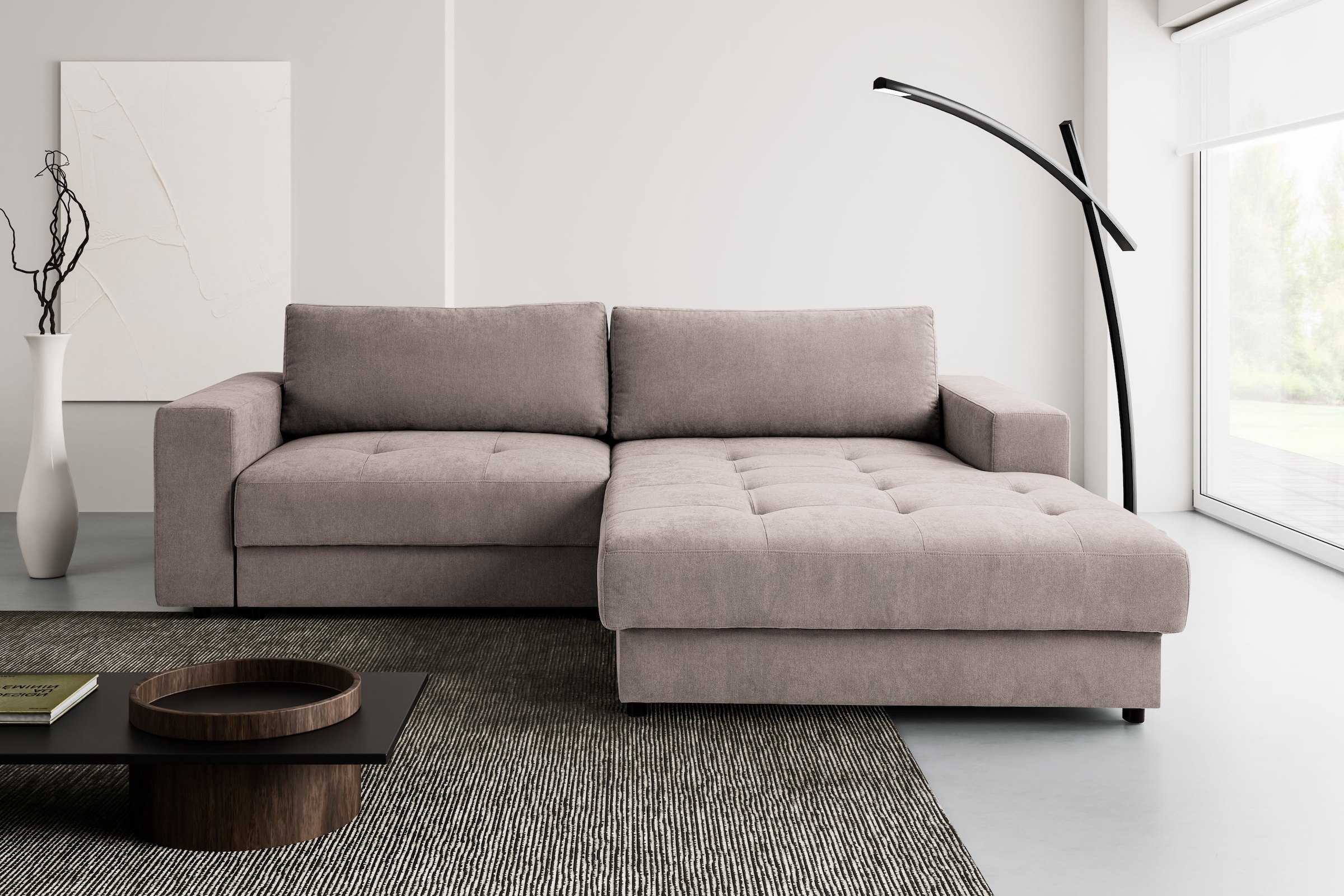 WERK2 Ecksofa "Indiana 270 x 182 cm inkl. Bettfunktion & Bettkasten modern und bequem" Luxus-Microfaser weich ENJOY NEW, L-Form, XXL, Schlaffunktion