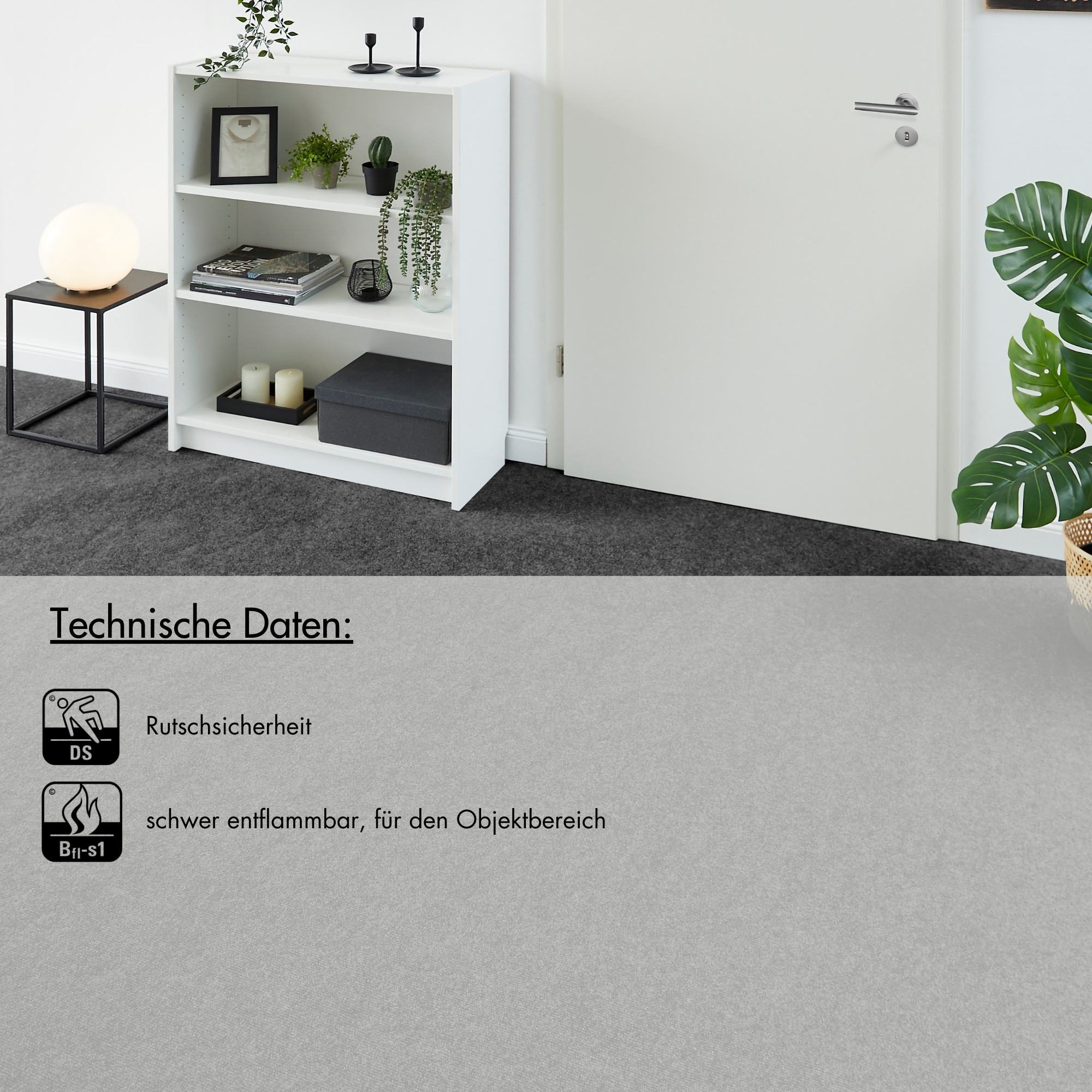 Andiamo Teppichboden »Milo, Nadelfilz, Made in Belgium«, rechteckig, 2,5 mm Höhe, Uni Farben, Breite 100 cm oder 200 cm, Wohnzimmer, strapazierfähig