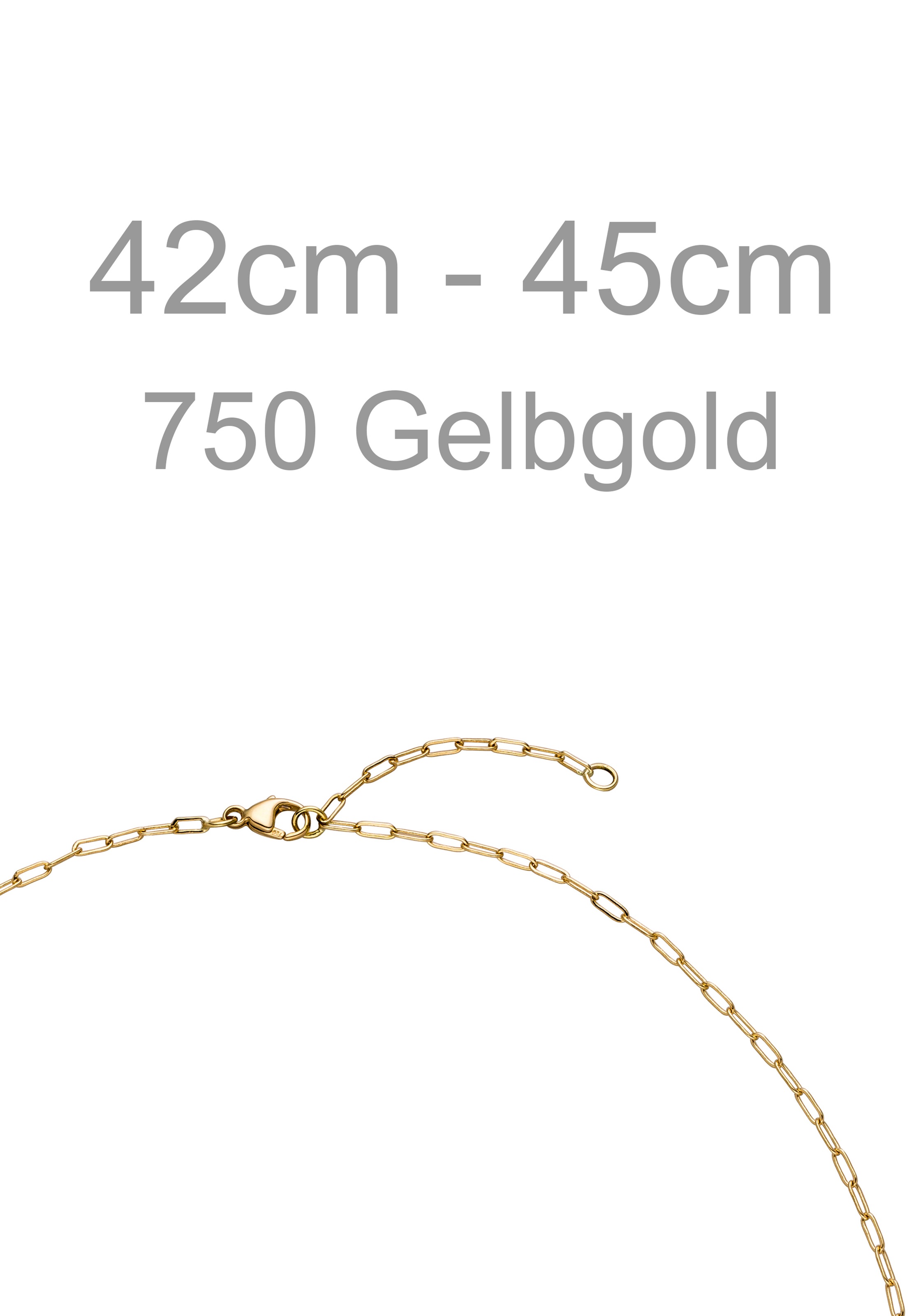 JOBO Kette ohne Anhänger »Paperclip Halskette« 750 Gold 1,5 mm 45 cm