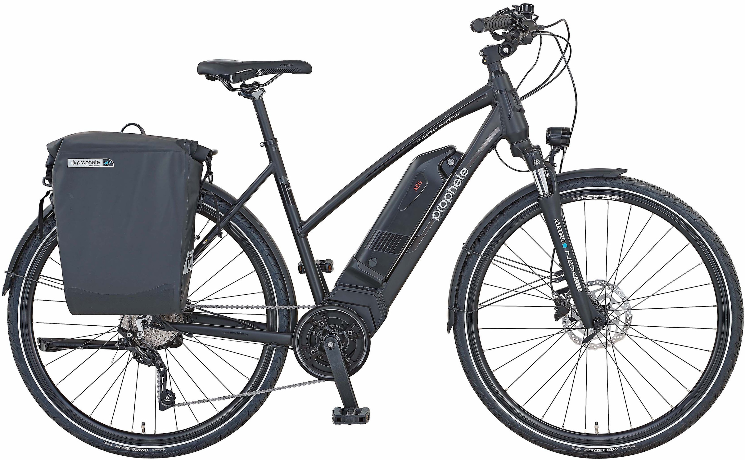 Prophete E-Bike "Entdecker PowerEdition", 10 Gang, Shimano, Deore, Mittelmotor 250 W, (mit Seitentasche), Pedelec, Elekt